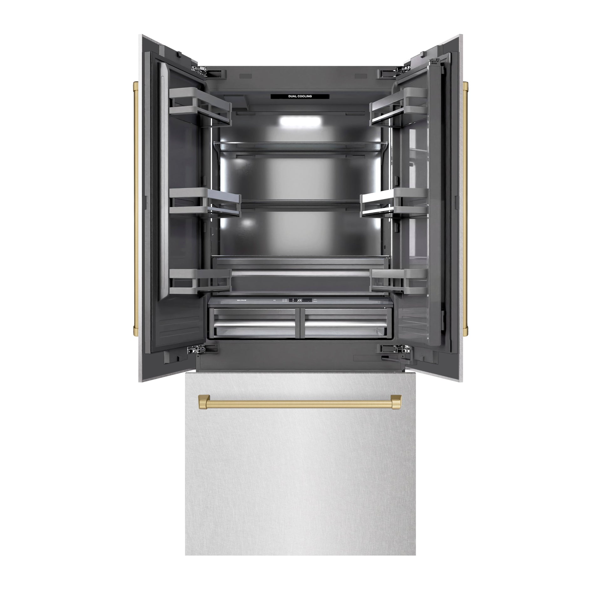 zline-36-in-french-door-built-in-bottom-freezer-refrigerator-19-6-cu-ft-water-dispenser-ice-maker-satin-stainless-steel-graphite-gray-interior-champagne-bronze-accents-grbivz-sn-36-cb