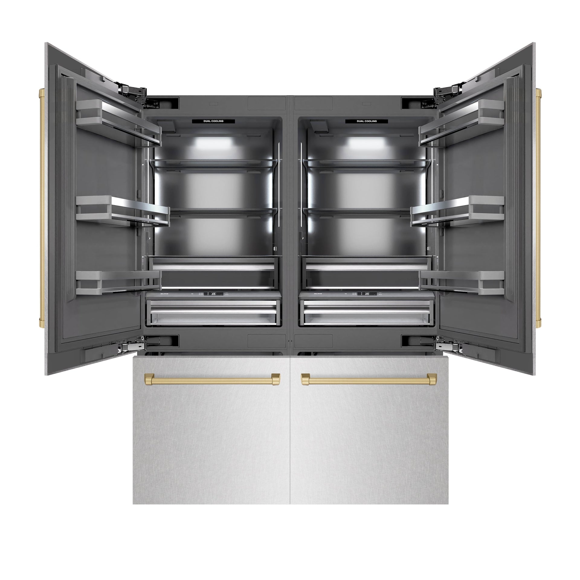zline-60-in-french-door-built-in-bottom-freezer-refrigerator-32-2-cu-ft-water-dispenser-ice-maker-satin-stainless-steel-graphite-gray-interior-champagne-bronze-accents-grbivz-sn-60-cb