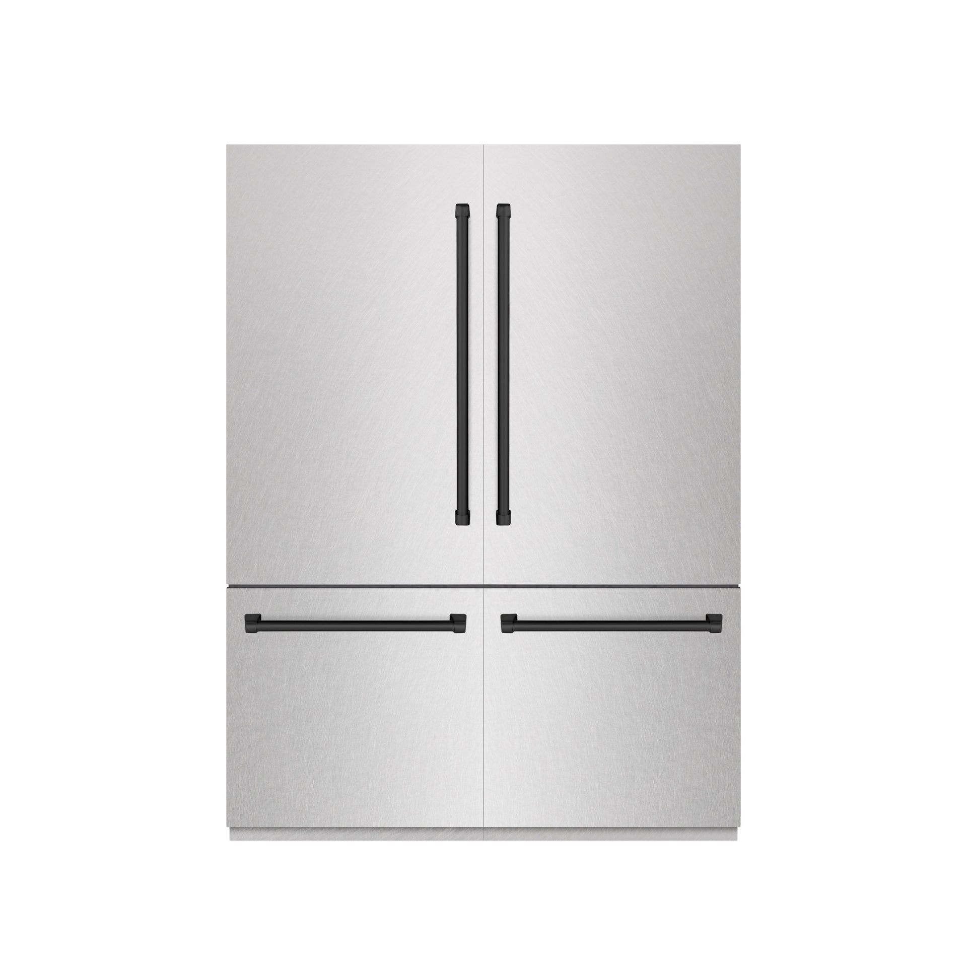 zline-60-in-french-door-built-in-bottom-freezer-refrigerator-32-2-cu-ft-with-water-dispenser-ice-maker-satin-stainless-steel-graphite-gray-interior-matte-black-accents-grbivz-sn-60-mb