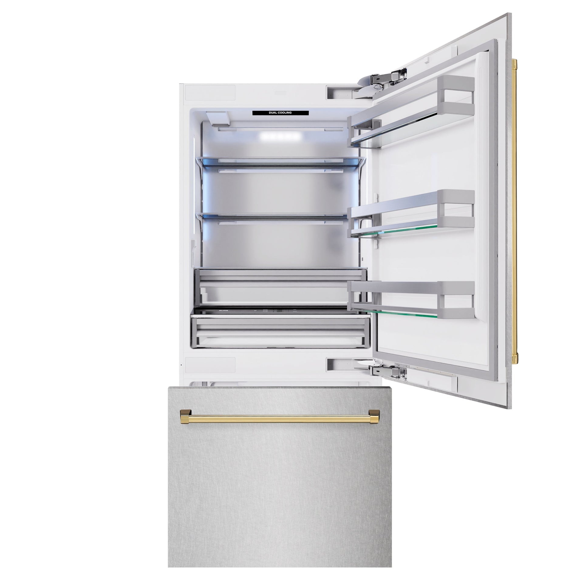 zline-36-in-built-in-bottom-freezer-refrigerator-19-8-cu-ft-water-dispenser-ice-maker-satin-stainless-steel-polished-gold-accents-rbitz-sn-36-g