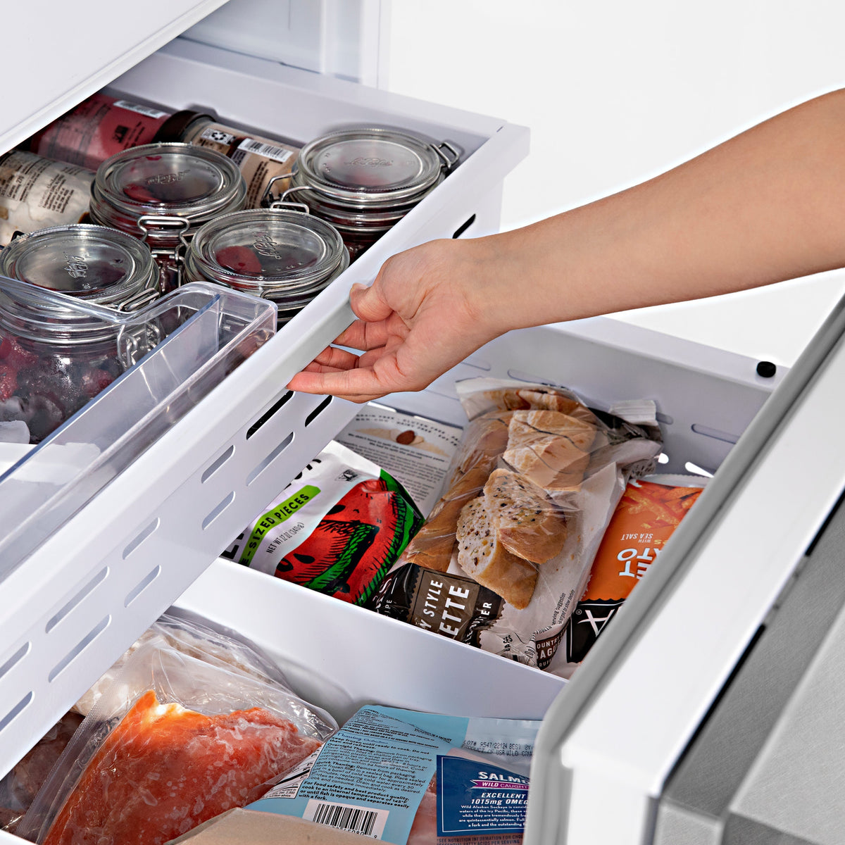 ZLINE 36-Inch Built-In French Door Refrigerator 19.6 Cu. Ft. Bottom Freezer with Water Dispenser & Ice Maker Satin Stainless Steel (RBIV-SN-36)