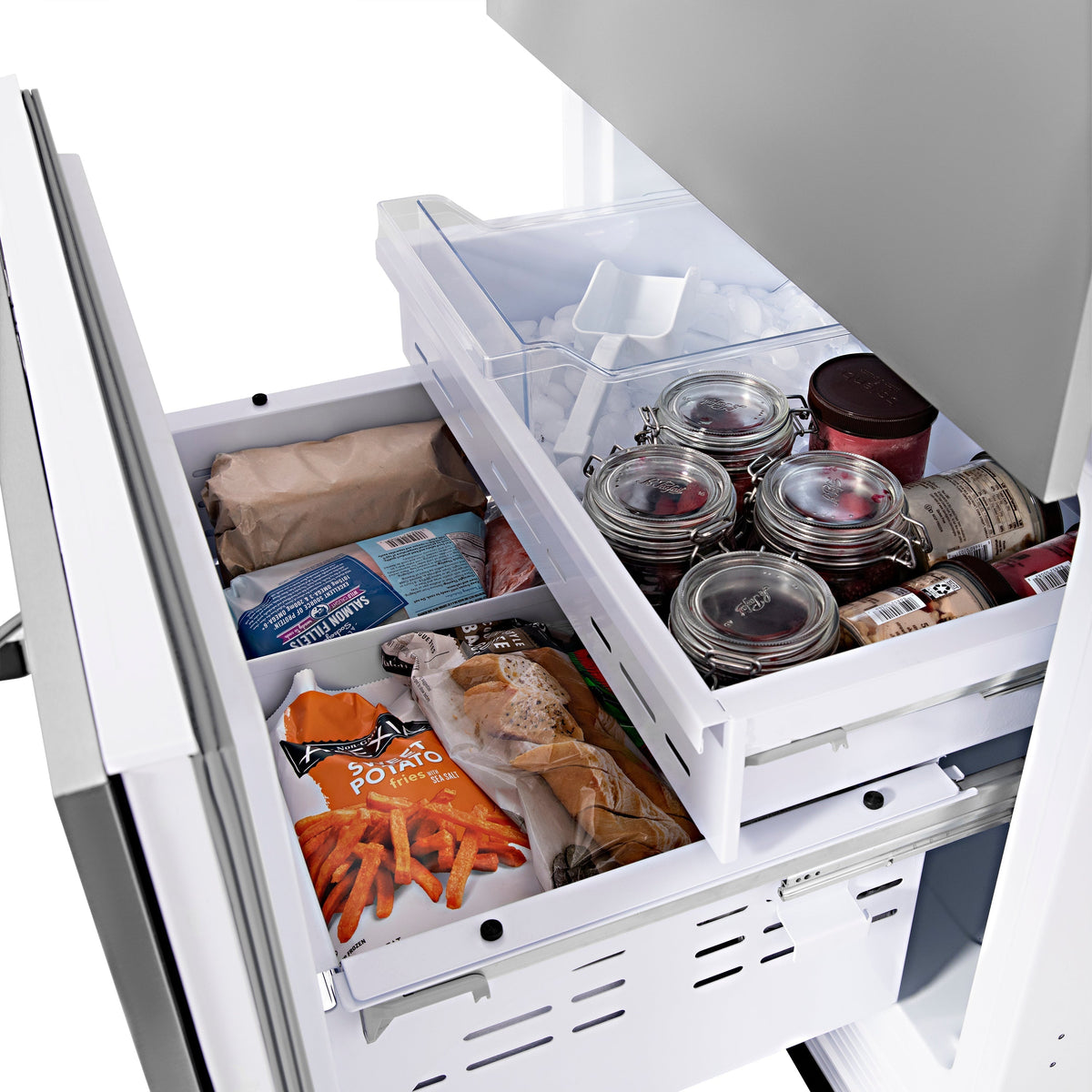 ZLINE 60 in Built-In French Door Refrigerator 32.2 cu. ft Panel Ready Stainless Steel Handles (RBIV-60-SS)