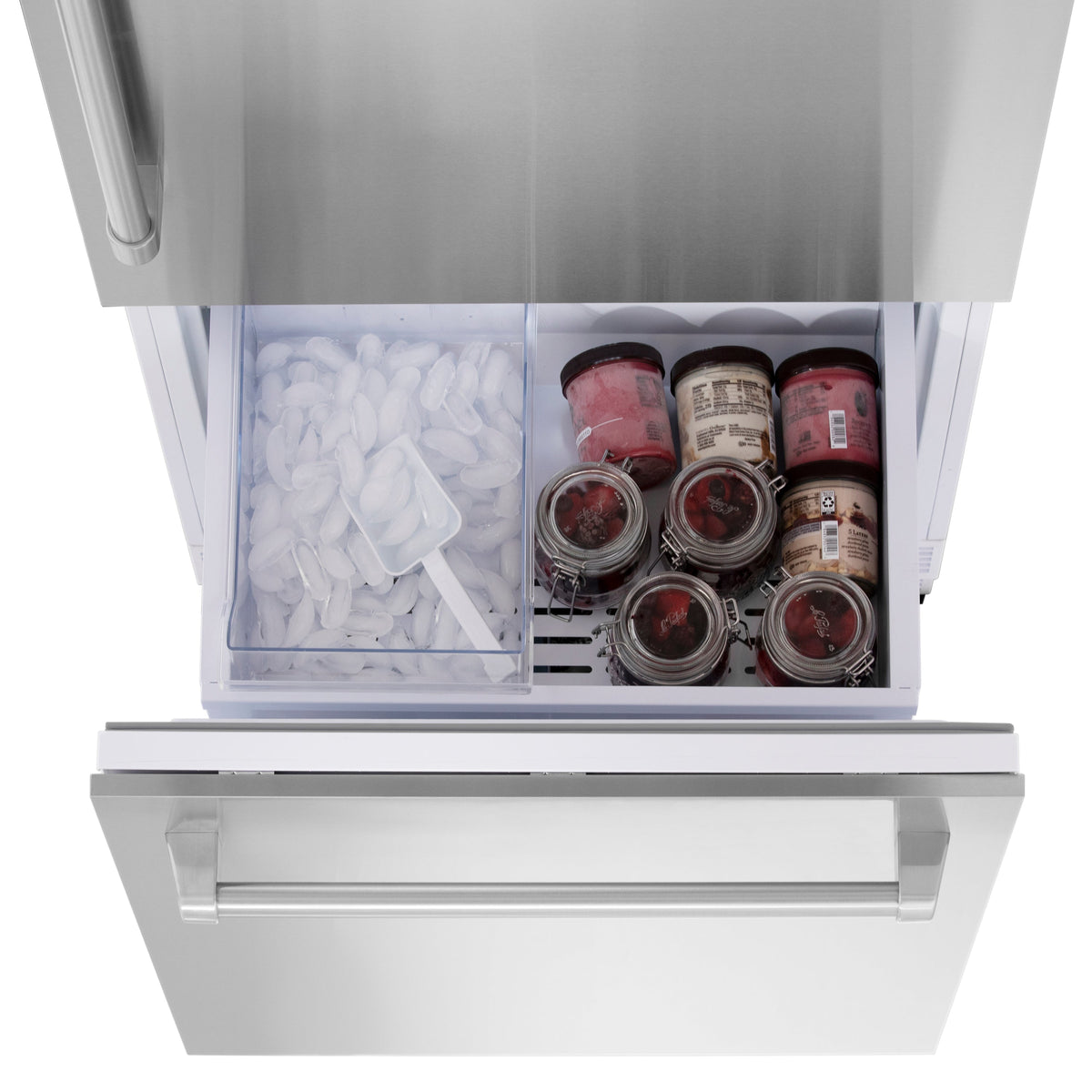 ZLINE 60 in Built-In French Door Refrigerator 32.2 cu. ft Panel Ready Stainless Steel Handles (RBIV-60-SS)