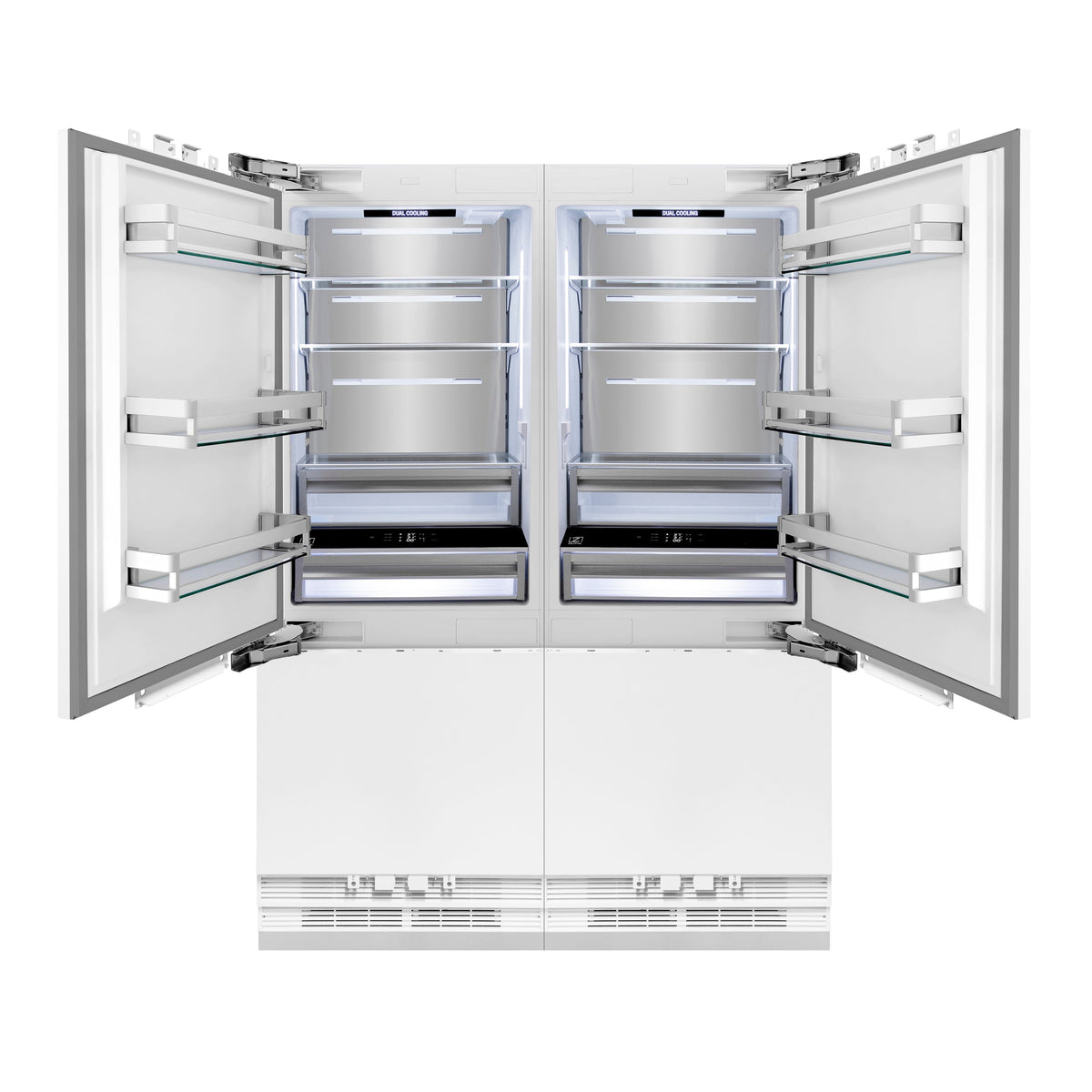 ZLINE 60 in Built-In Panel Ready Refrigerator 32.2 cu. ft. 4-Door French Door Gold Handles (RBIV-60-G)