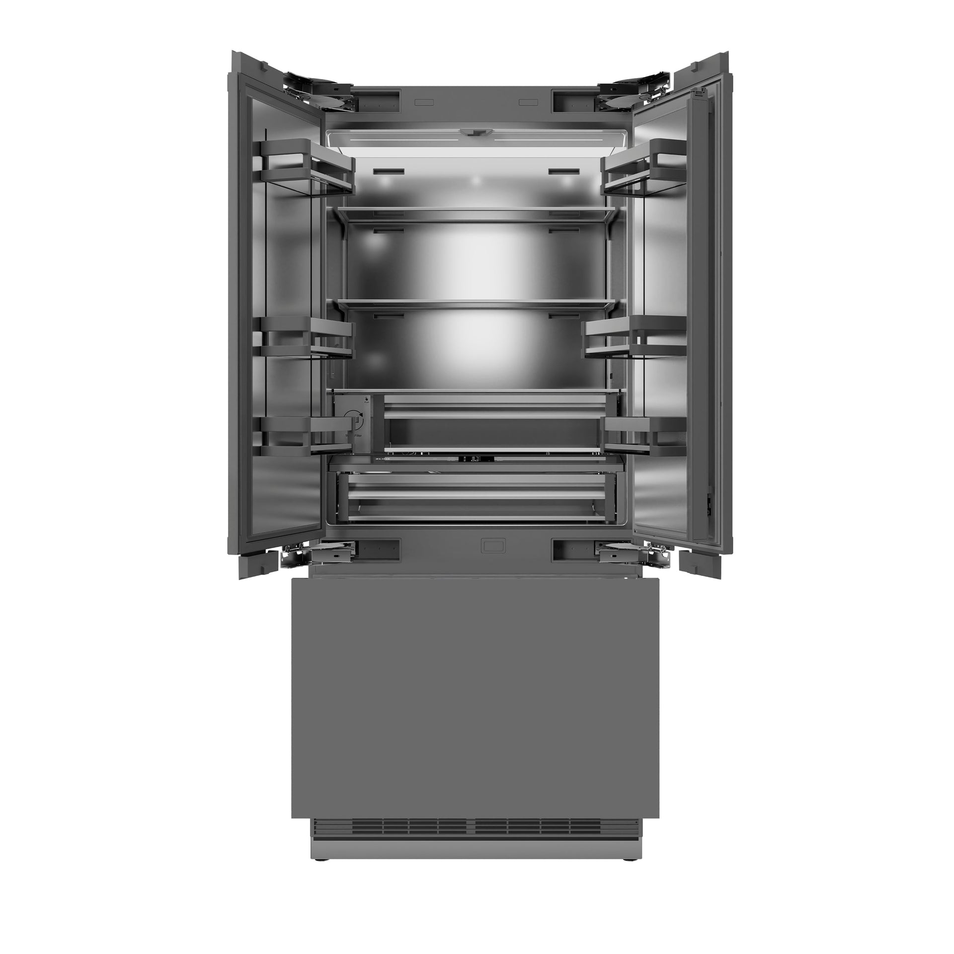zline-36-in-panel-ready-french-door-built-in-bottom-freezer-refrigerator-19-6-cu-ft-with-water-dispenser-ice-maker-stainless-steel-interior-champagne-bronze-accents-srbivz-36-cb