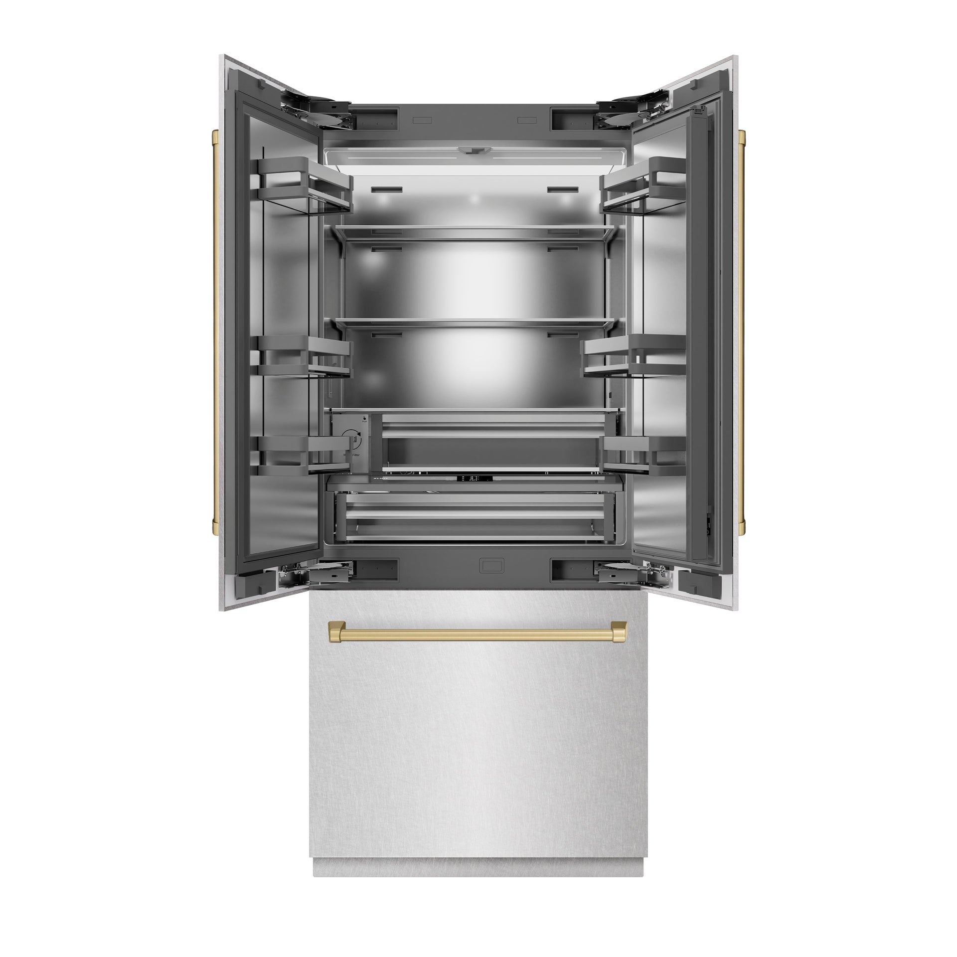 zline-36-in-french-door-built-in-bottom-freezer-refrigerator-19-6-cu-ft-water-dispenser-ice-maker-satin-stainless-steel-champagne-bronze-accents-srbivz-sn-36-cb