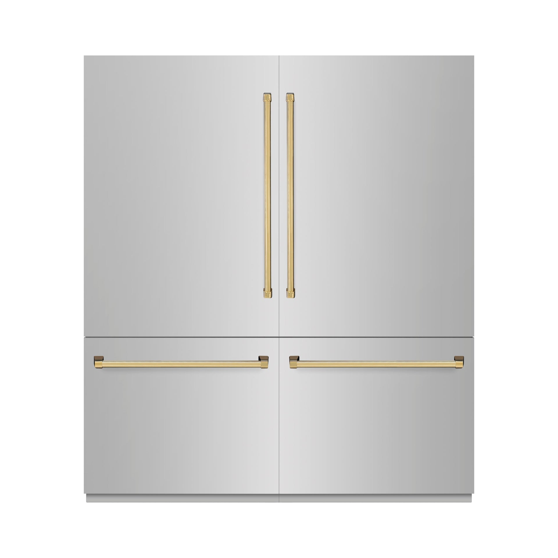 zline-72-in-french-door-built-in-bottom-freezer-refrigerator-39-6-cu-ft-stainless-steel-graphite-gray-interior-water-dispensers-ice-makers-polished-gold-accents-grbitz-304-72g