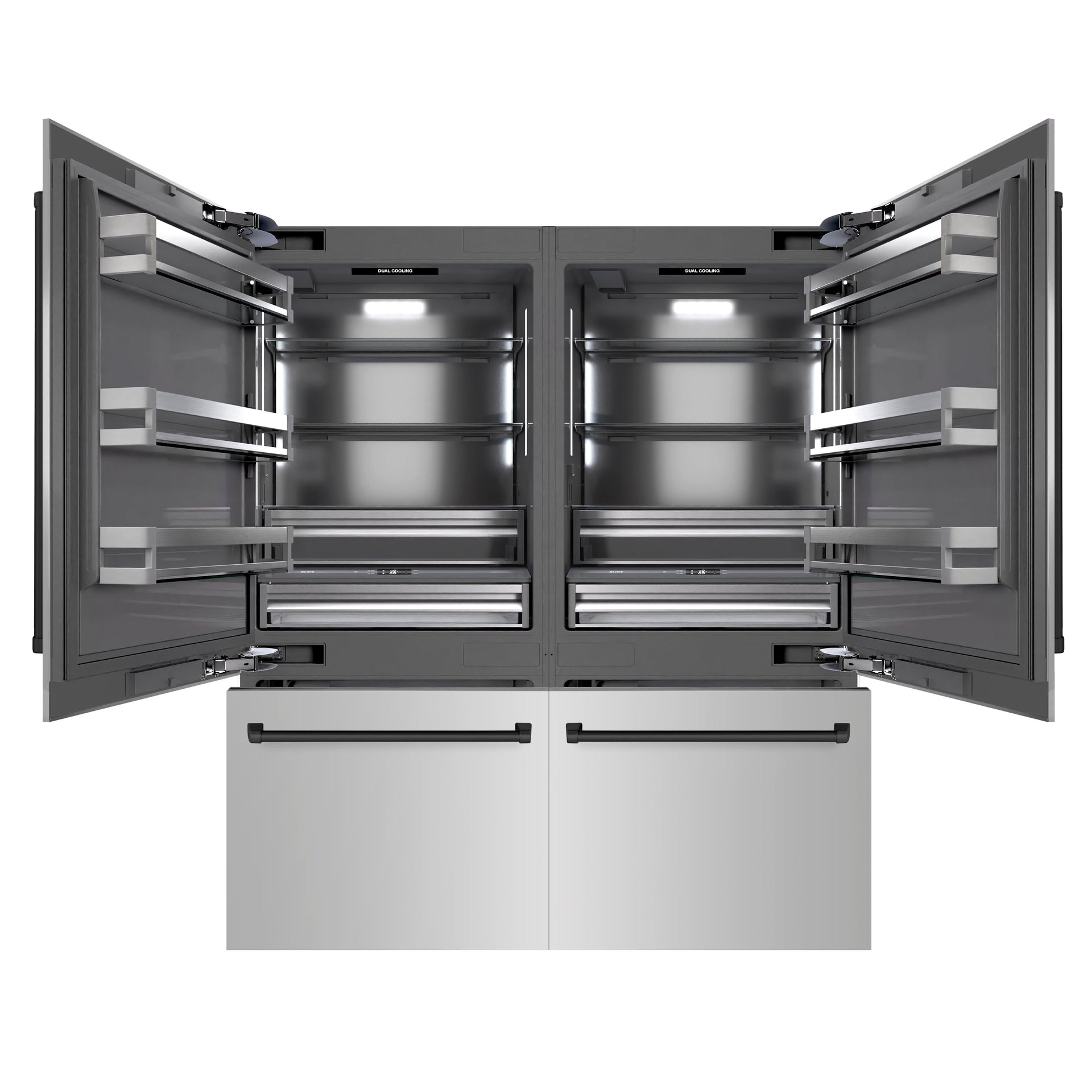 zline-72-in-french-door-built-in-bottom-freezer-refrigerator-39-6-cu-ft-stainless-steel-water-dispensers-ice-makers-matte-black-accents-grbitz-304-72mb