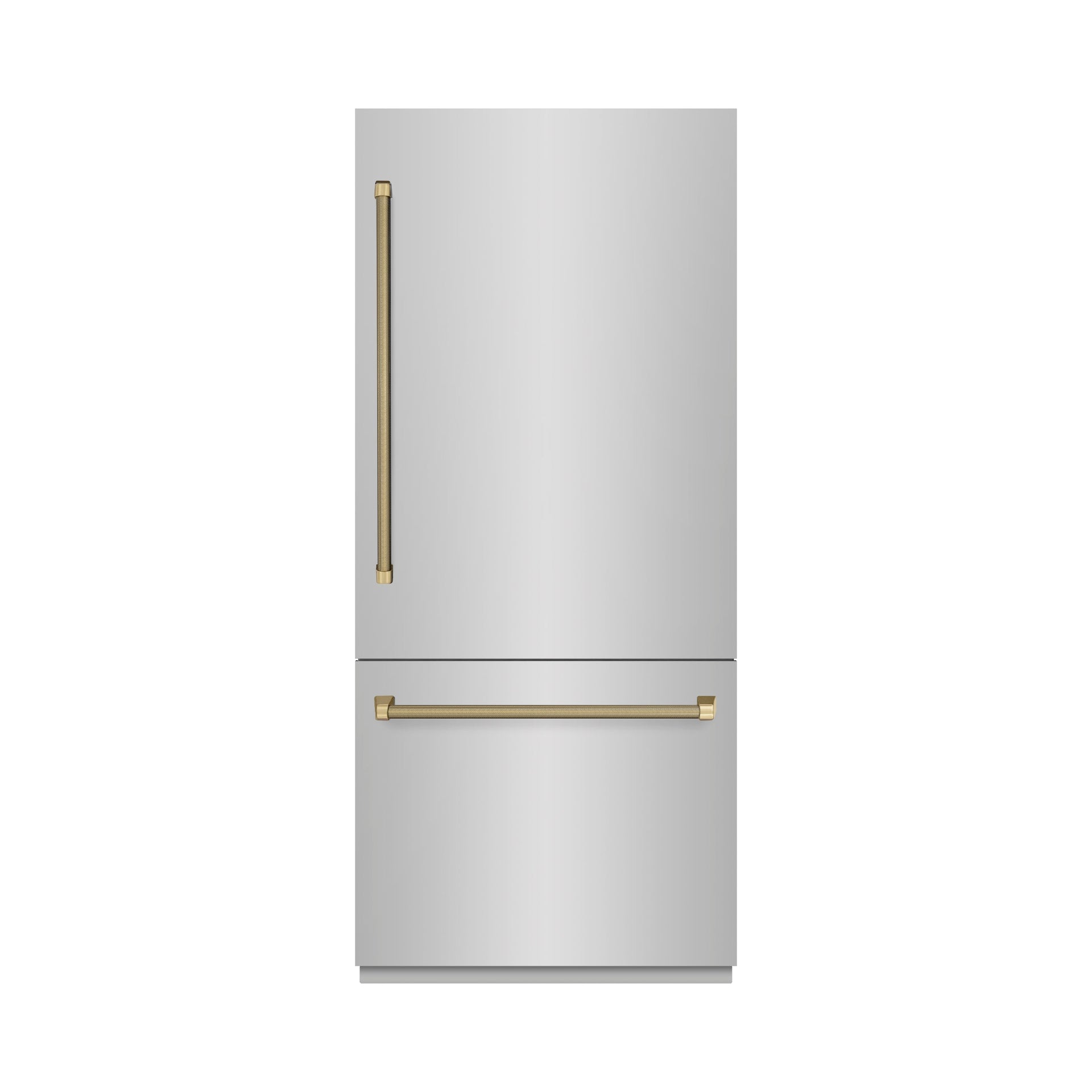 zline-36-in-built-in-bottom-freezer-refrigerator-19-8-cu-ft-water-dispenser-ice-maker-stainless-steel-graphite-gray-interior-champagne-bronze-helix-handles-grbitz-30436kcb
