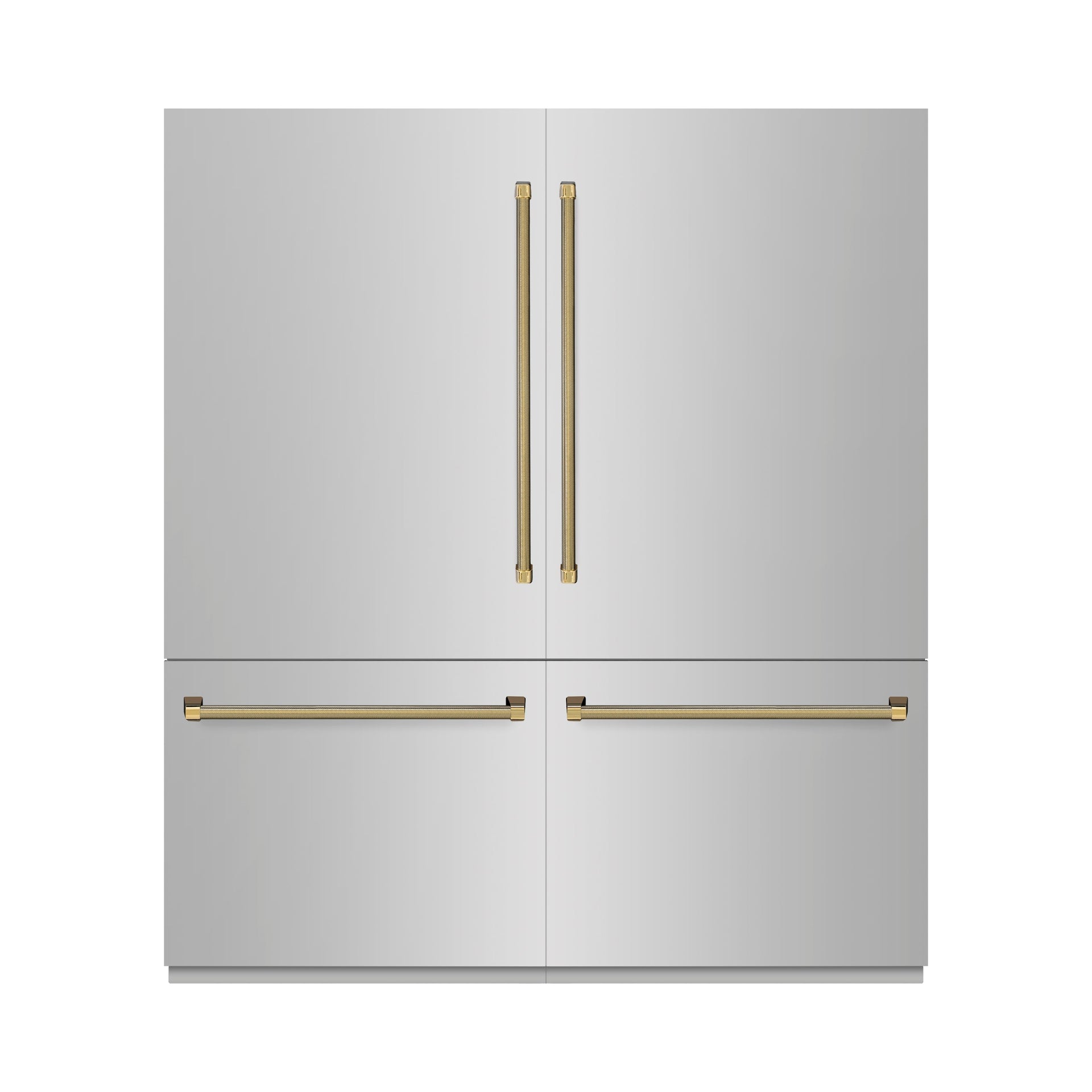 zline-72-in-french-door-built-in-bottom-freezer-refrigerator-39-6-cu-ft-water-dispensers-ice-makers-stainless-steel-graphite-gray-interior-polished-gold-helix-handles-grbitz-30472kg