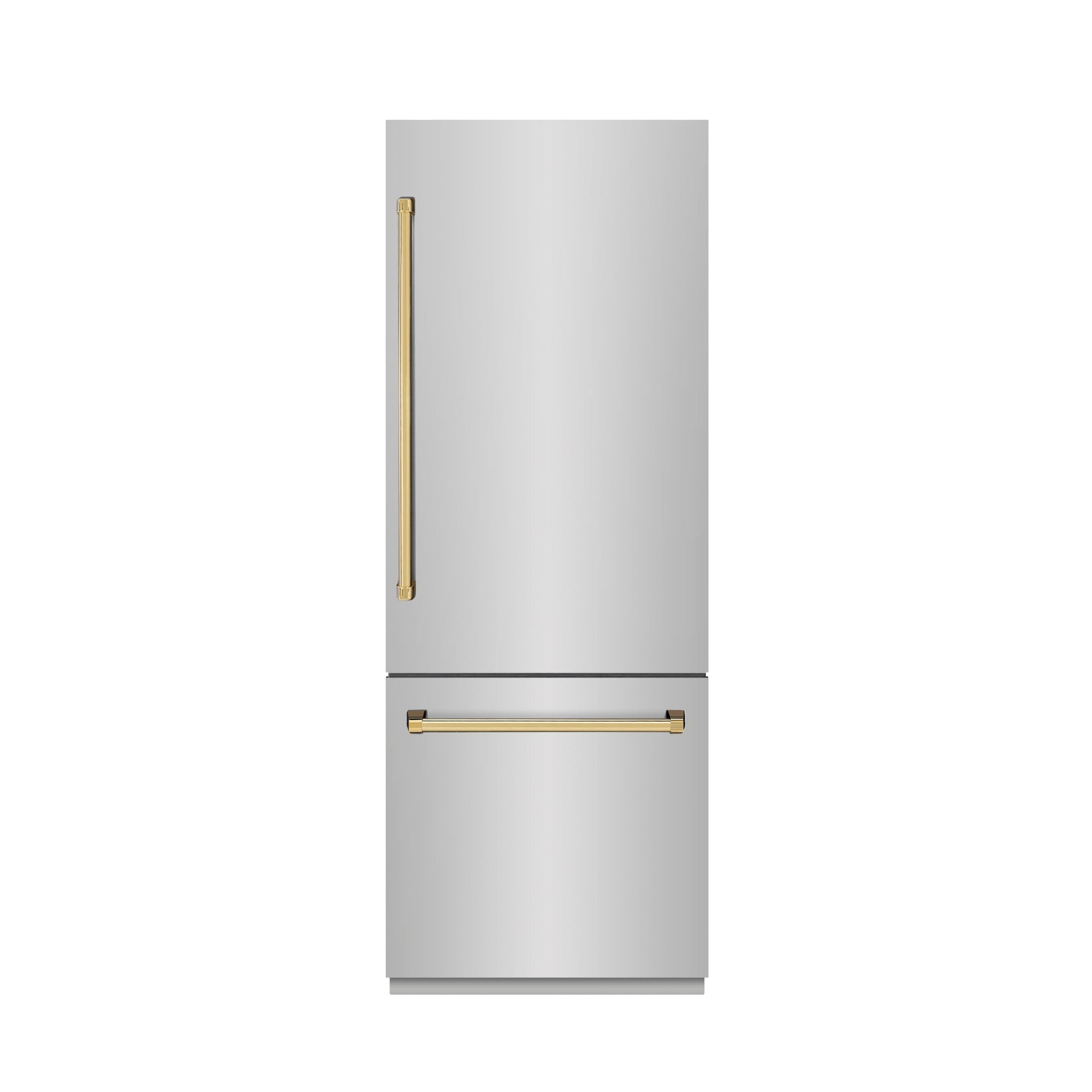 zline-30-in-built-in-bottom-freezer-refrigerator-16-1-cu-ft-with-water-dispenser-ice-maker-stainless-steel-polished-gold-accents-grbivz-304-30g