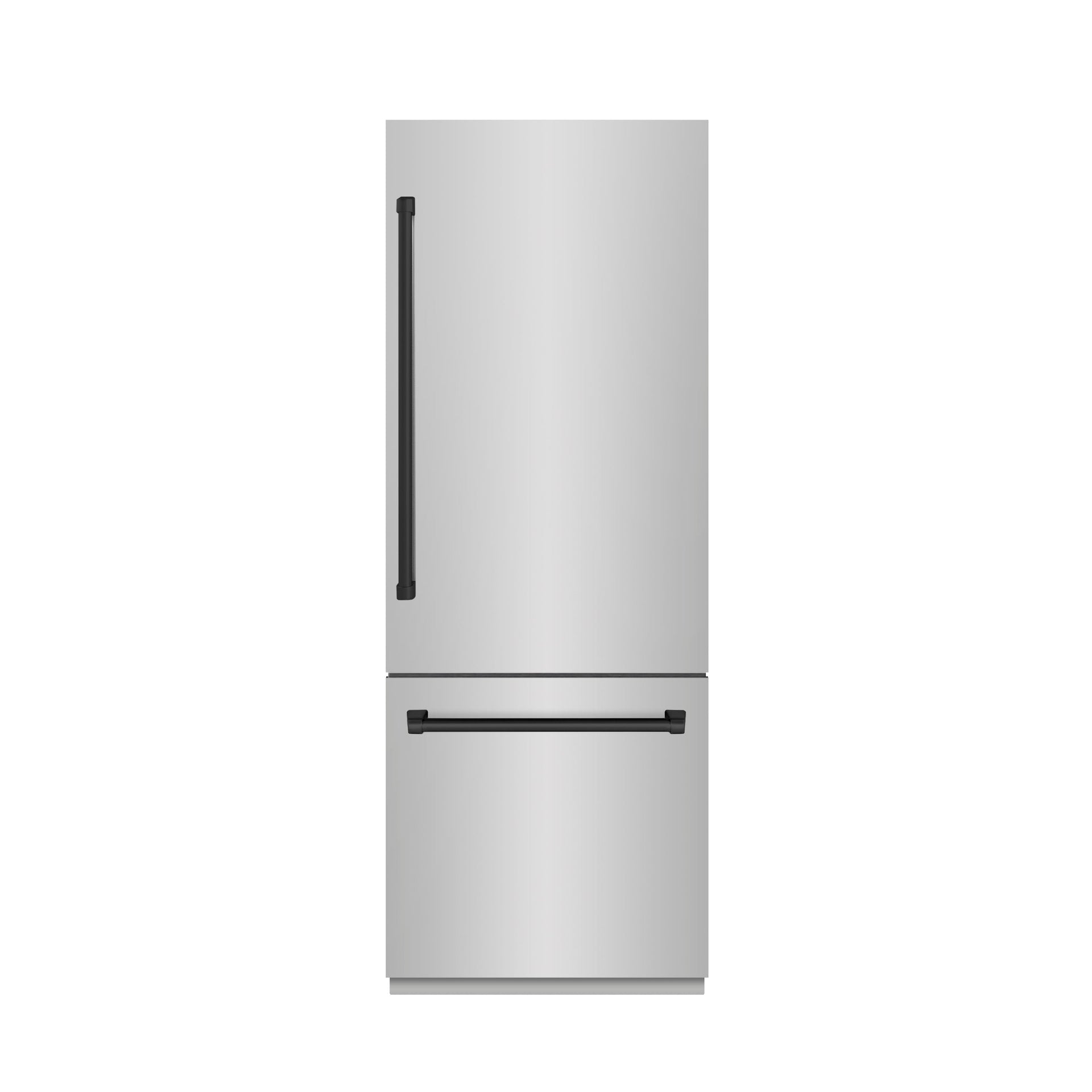 zline-30-in-built-in-bottom-freezer-refrigerator-16-1-cu-ft-with-water-dispenser-ice-maker-stainless-steel-graphite-gray-interior-matte-black-accents-grbivz-304-30mb