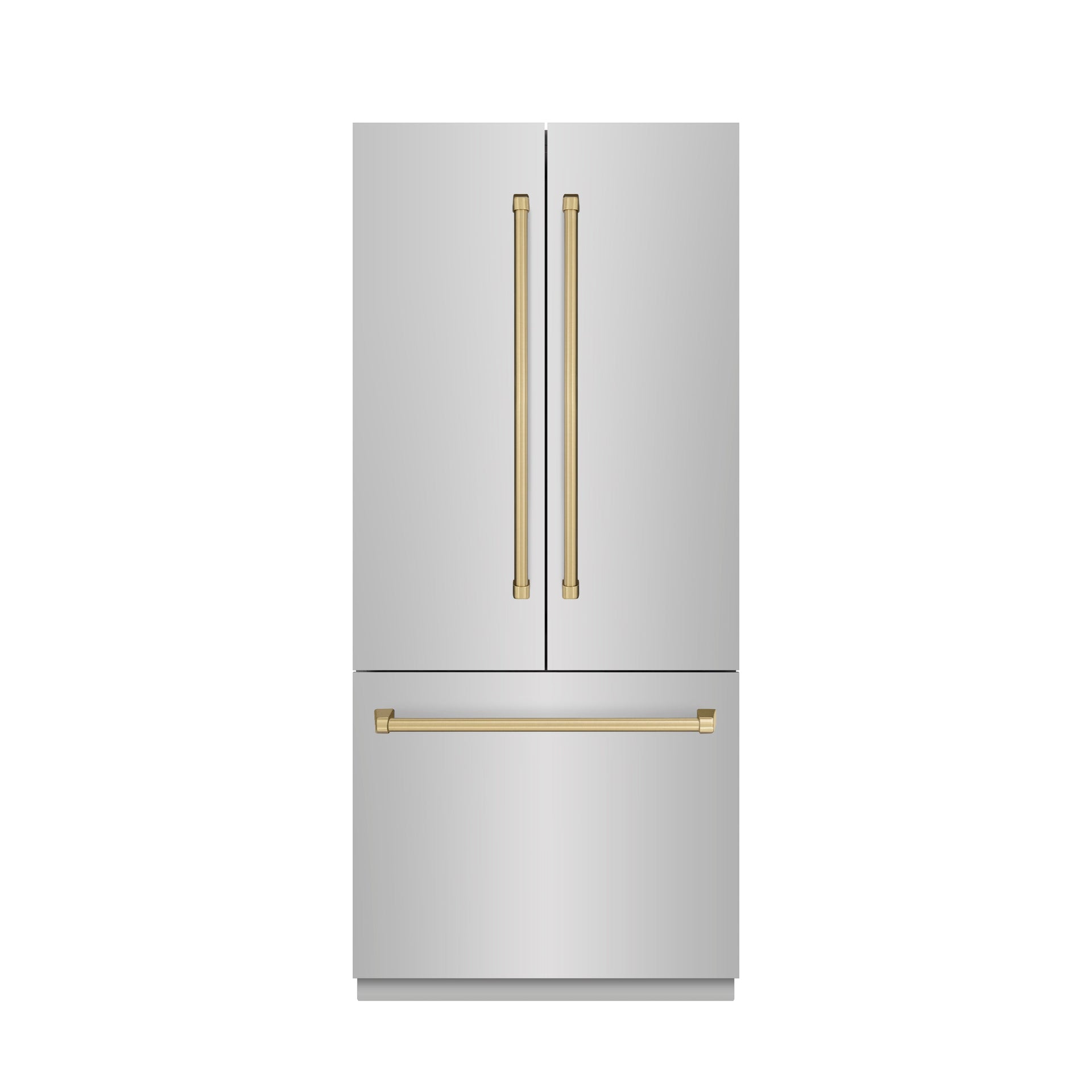 zline-36-in-french-door-built-in-bottom-freezer-refrigerator-19-6-cu-ft-stainless-steel-with-water-dispenser-ice-maker-champagne-bronze-accents-grbivz-304-36cb