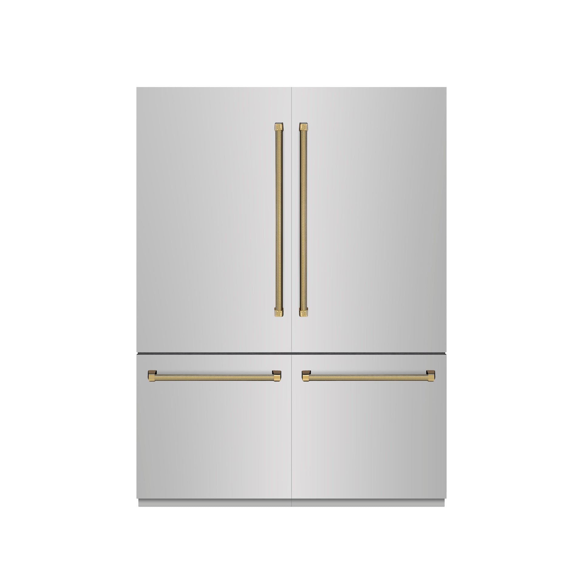 zline-60-in-french-door-built-in-bottom-freezer-refrigerator-32-2-cu-ft-water-dispenser-ice-maker-stainless-steel-graphite-gray-interior-polished-gold-helix-handles-grbivz-30460kg