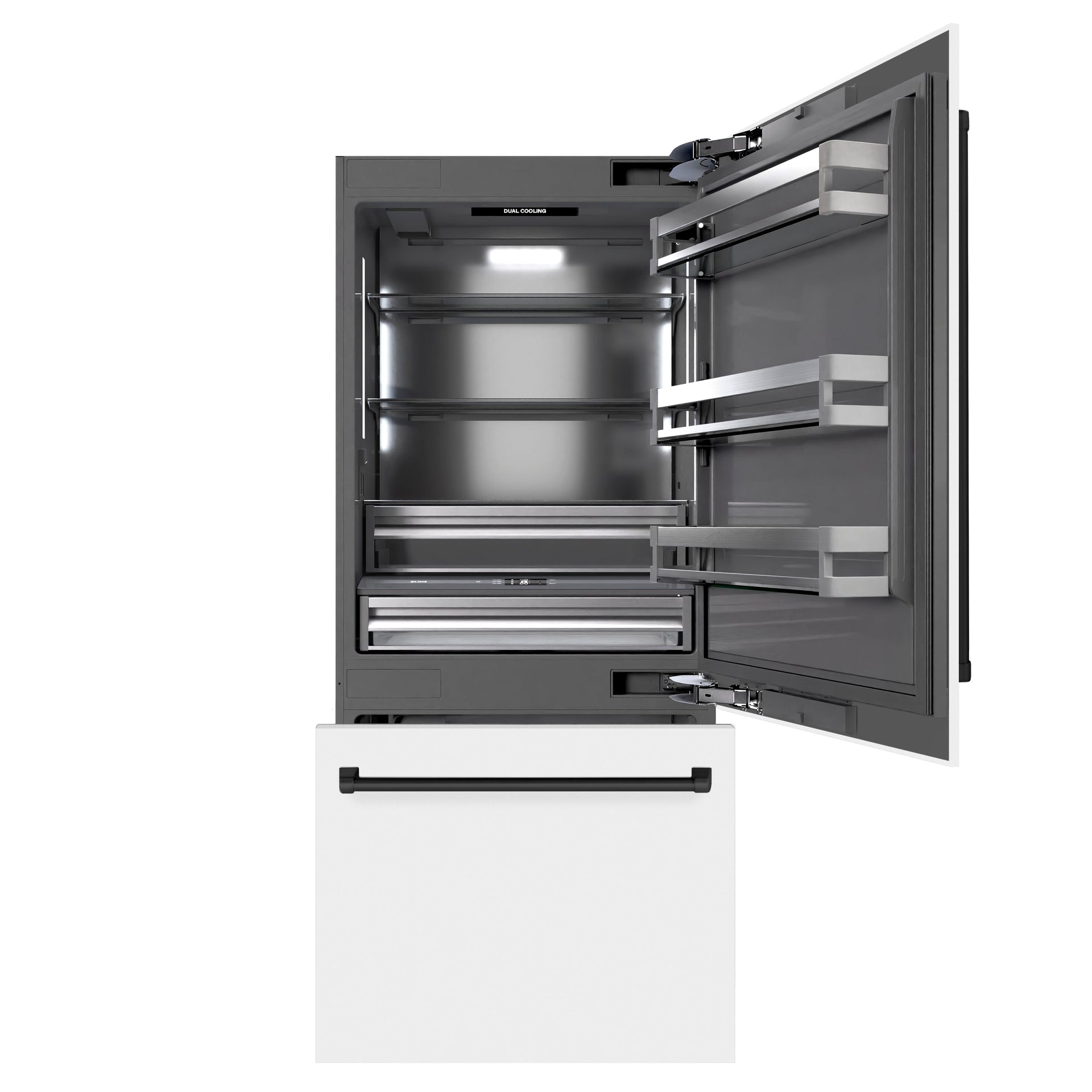 zline-36-in-built-in-bottom-freezer-refrigerator-19-8-cu-ft-water-dispenser-ice-maker-white-matte-graphite-gray-interior-matte-black-accents-grbitz-wm-36-mb
