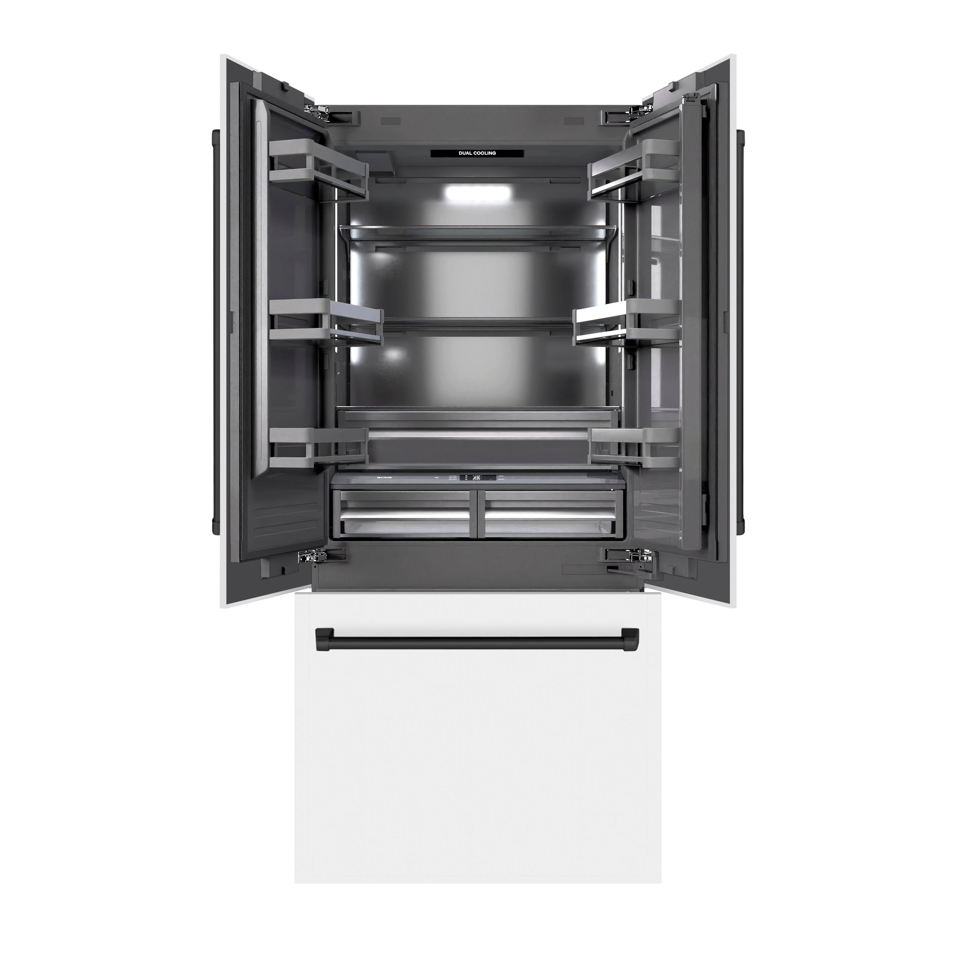 zline-36-inch-built-in-french-door-refrigerator-19-6-cu-ft-bottom-freezer-water-dispenser-ice-maker-white-matte-matte-black-accents-grbivz-wm-36-mb