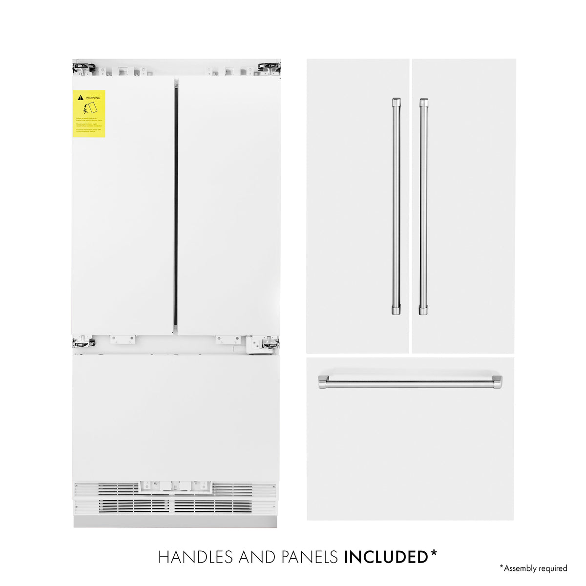 ZLINE 36 in. Built-In French Door Refrigerator 19.6 cu. ft. Internal Water & Ice Dispenser White Matte (RBIV-WM-36)