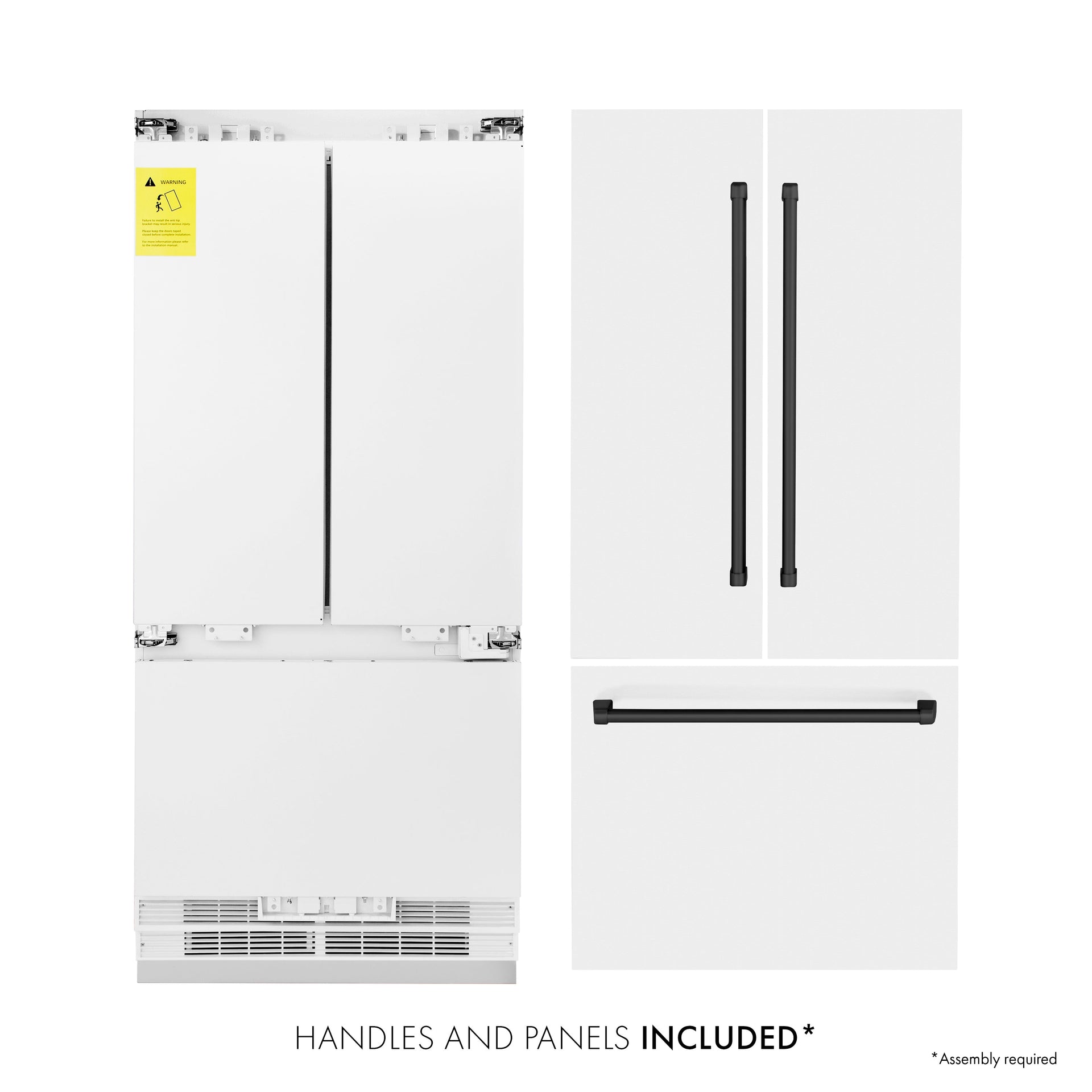 zline-36-inch-built-in-french-door-refrigerator-19-6-cu-ft-internal-water-ice-dispenser-white-matte-black-accents-rbivz-wm-36-mb