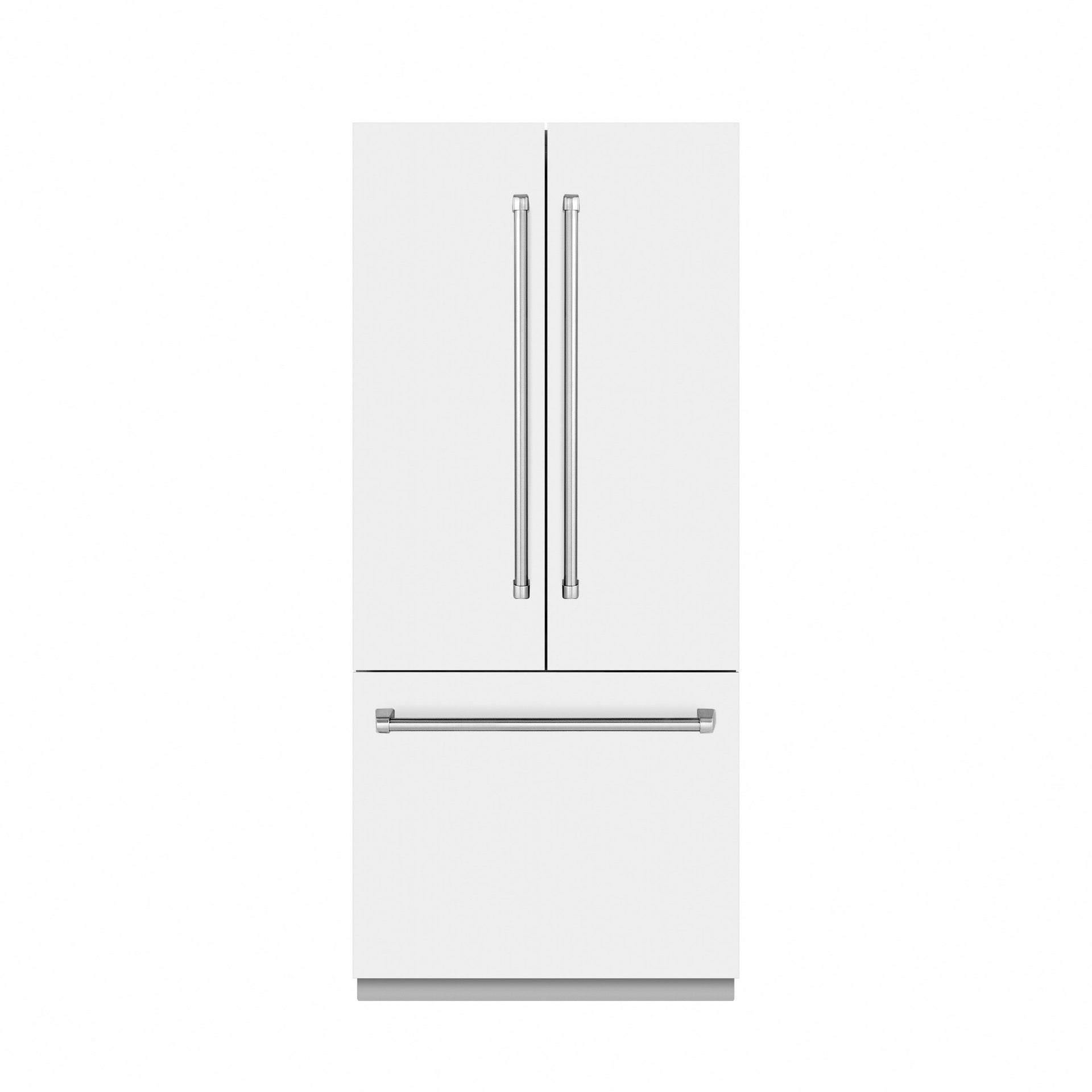 zline-36-in-french-door-built-in-bottom-freezer-refrigerator-19-6-cu-ft-with-water-dispenser-ice-maker-white-matte-finish-stainless-steel-interior-srbiv-wm-36