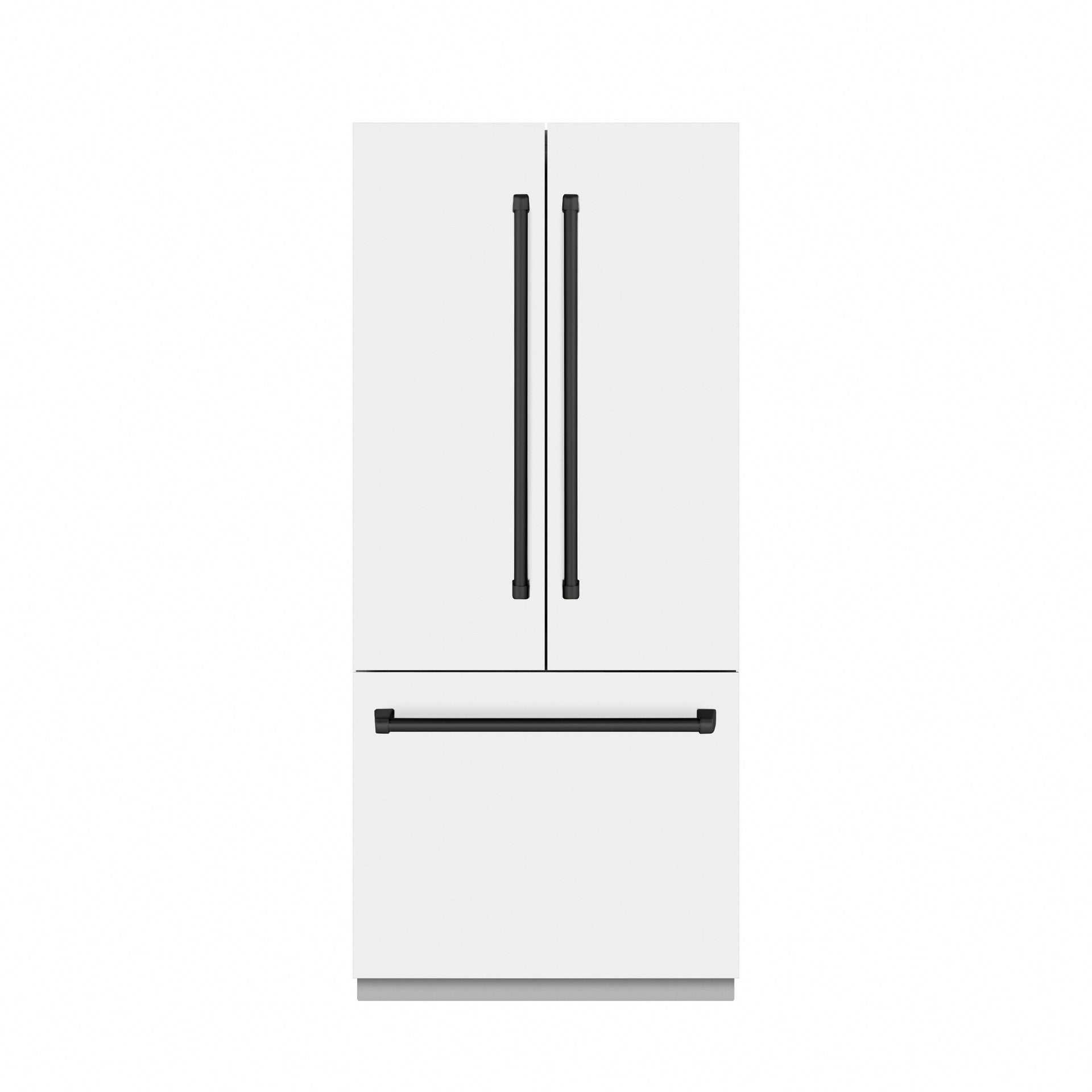 zline-36-in-french-door-built-in-bottom-freezer-refrigerator-19-6-cu-ft-water-dispenser-ice-maker-white-matte-stainless-steel-interior-matte-black-accents-srbivz-wm-36-mb