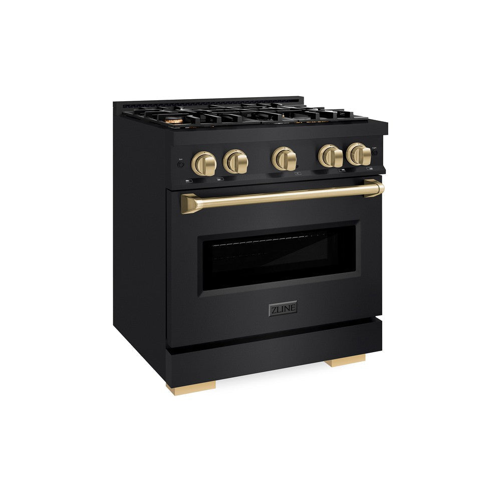 zline-30-in-dual-fuel-range-4-2-cu-ft-4-burners-black-stainless-steel-with-champagne-bronze-accents-model-cdrbz-30-cb