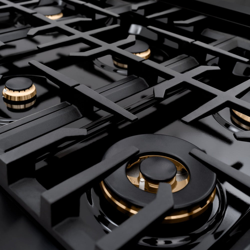 zline-36-in-dual-fuel-range-5-2-cu-ft-6-burner-gas-cooktop-electric-convection-oven-black-stainless-steel-with-polished-gold-accents-cdrbz-36-g