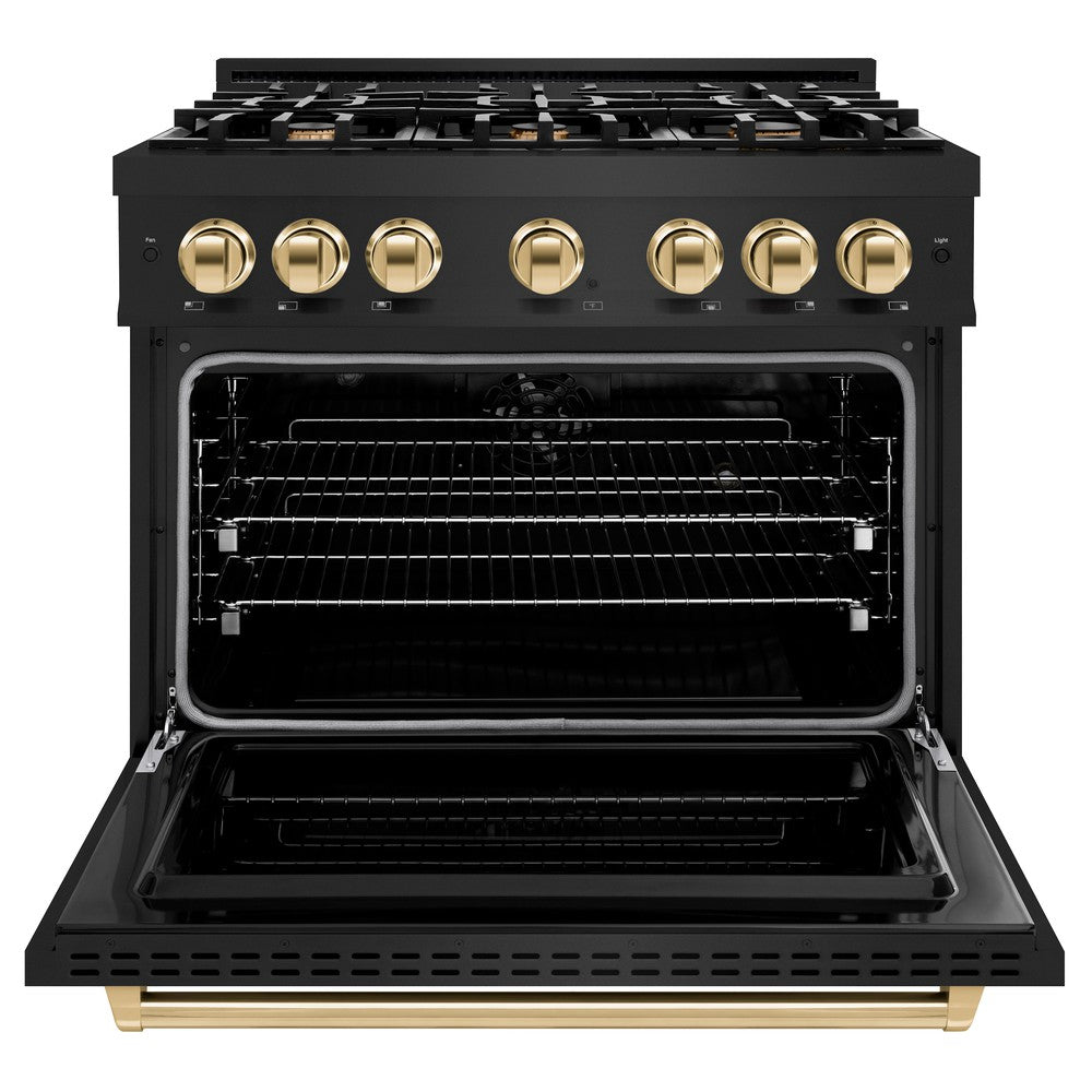 zline-36-in-dual-fuel-range-5-2-cu-ft-6-burner-gas-cooktop-electric-convection-oven-black-stainless-steel-with-polished-gold-accents-cdrbz-36-g