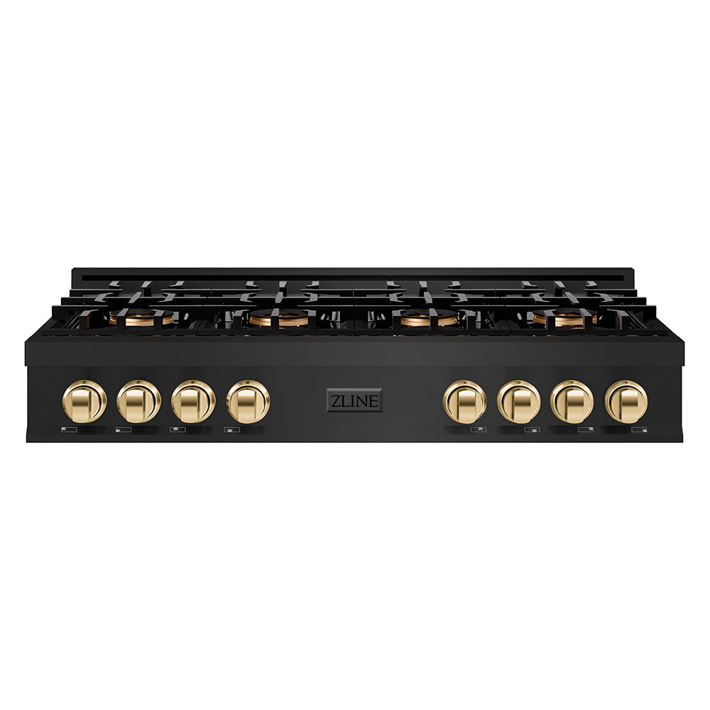 zline-autograph-48-classic-gas-rangetop-with-8-burner-duopro™-cooktop-in-black-stainless-steel-and-polished-gold-accents-pcrtbz-48-g
