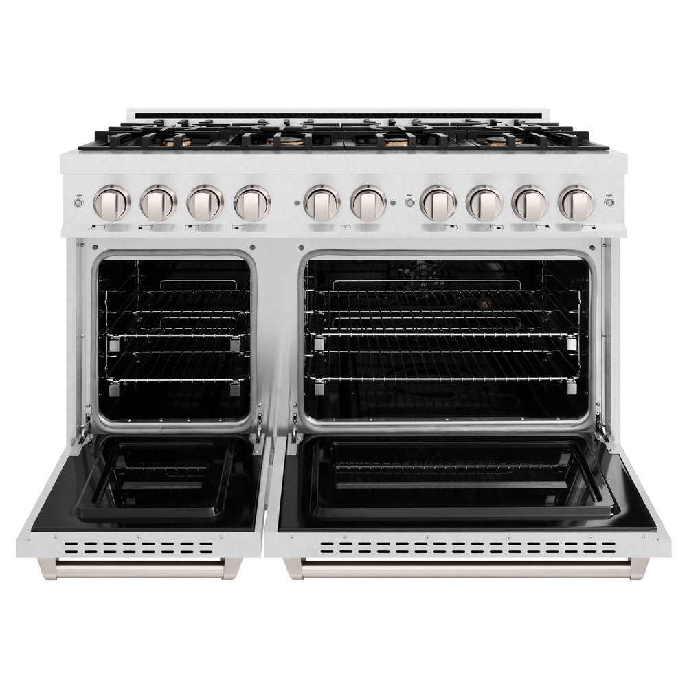 zline-48-in-dual-fuel-range-6-7-cu-ft-double-oven-with-8-brass-burners-in-satin-stainless-steel-cdrs-br-48