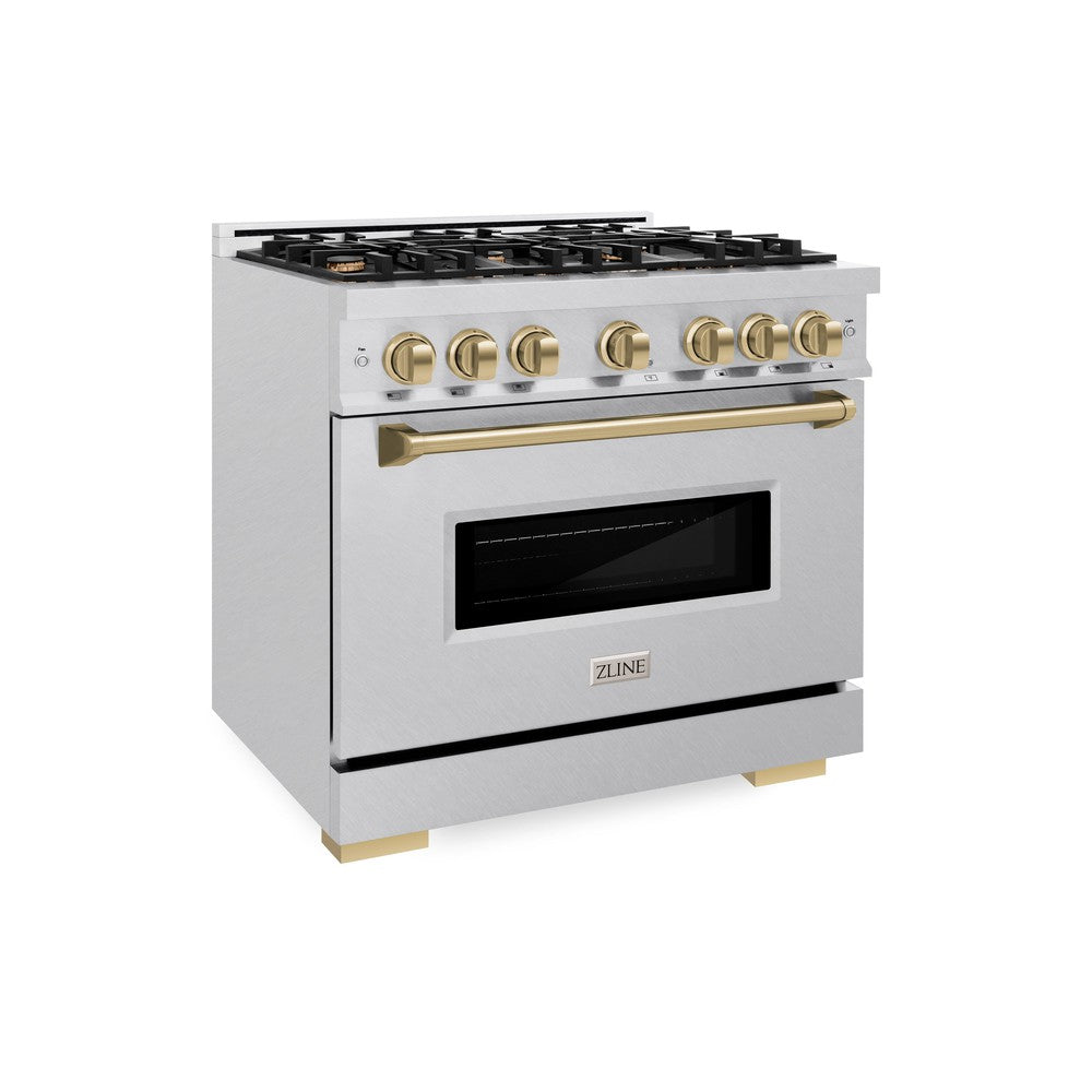 zline-36-in-dual-fuel-range-5-2-cu-ft-6-burner-gas-cooktop-electric-convection-oven-satin-stainless-steel-champagne-bronze-accents-cdrsz-36-cb