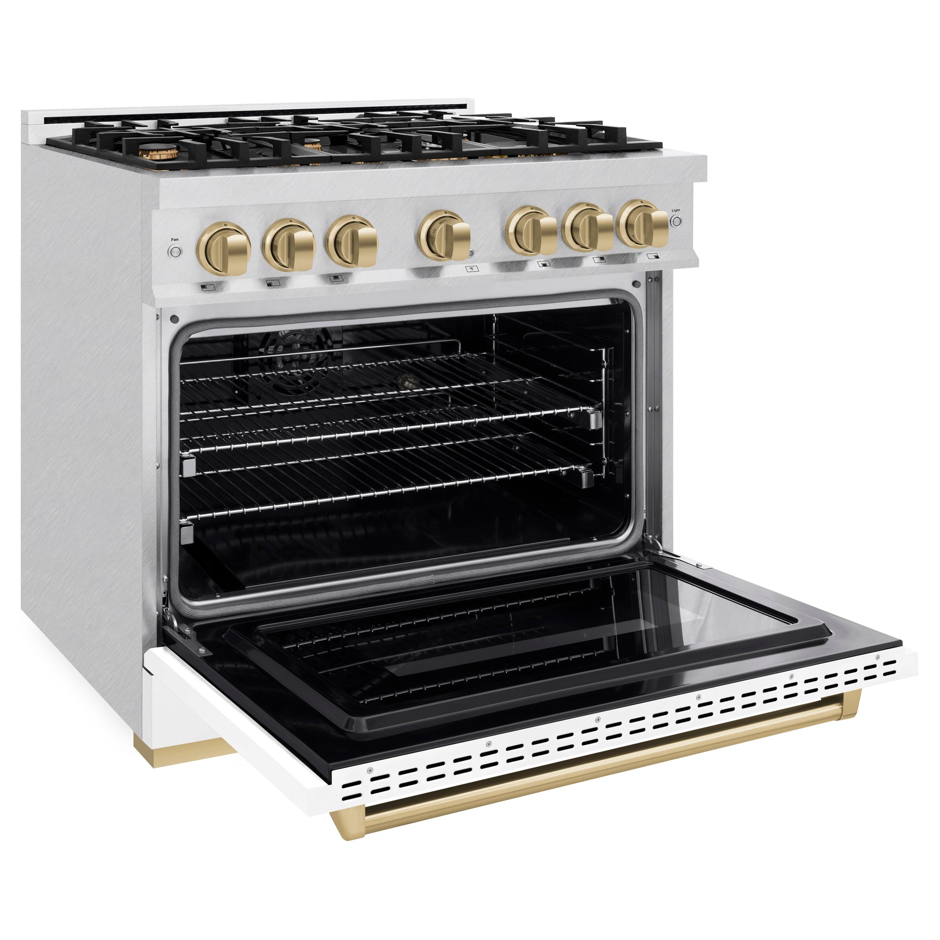 zline-36-in-dual-fuel-range-5-2-cu-ft-6-burner-gas-cooktop-electric-convection-oven-satin-stainless-steel-white-matte-door-polished-gold-accents-cdrsz-wm-36-g