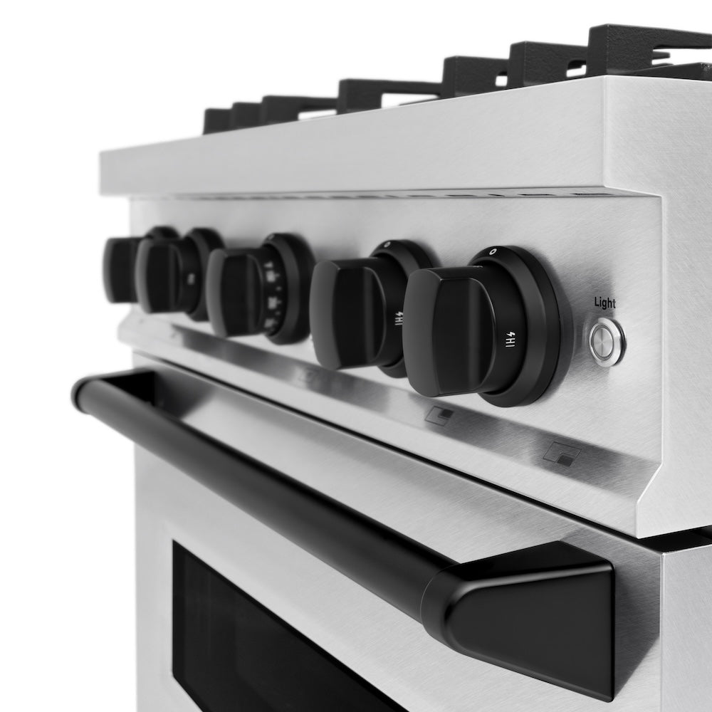 zline-30-in-dual-fuel-range-4-2-cu-ft-4-burner-gas-cooktop-electric-convection-oven-satin-stainless-steel-matte-black-accents-cdrsz-30-mb