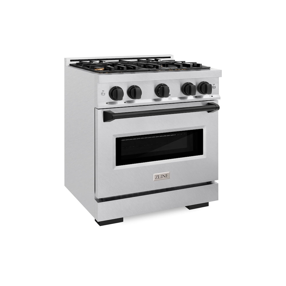 zline-30-in-dual-fuel-range-4-2-cu-ft-4-burner-gas-cooktop-electric-convection-oven-satin-stainless-steel-matte-black-accents-cdrsz-30-mb