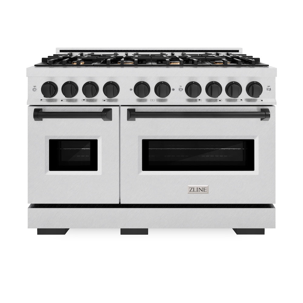 zline-48-in-dual-fuel-range-double-oven-6-7-cu-ft-8-gas-burners-satin-stainless-steel-matte-black-accents-cdrsz-48-mb