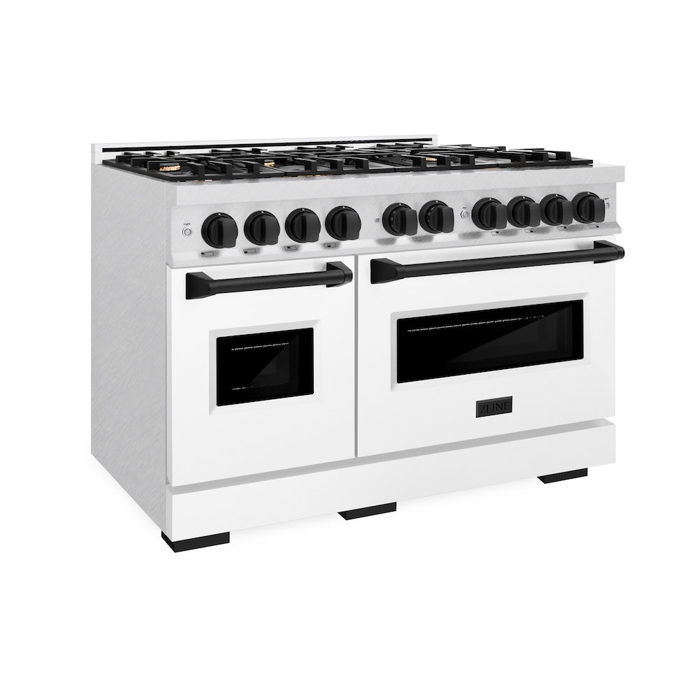 zline-48-in-dual-fuel-range-double-oven-6-7-cu-ft-with-8-gas-burners-satin-stainless-steel-white-matte-doors-matte-black-accents-cdrsz-wm-48-mb