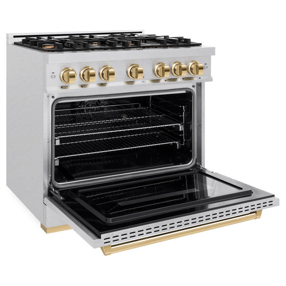 zline-36-in-dual-fuel-range-5-2-cu-ft-with-6-burner-gas-cooktop-electric-convection-oven-satin-stainless-steel-polished-gold-accents-cdrsz-36-g