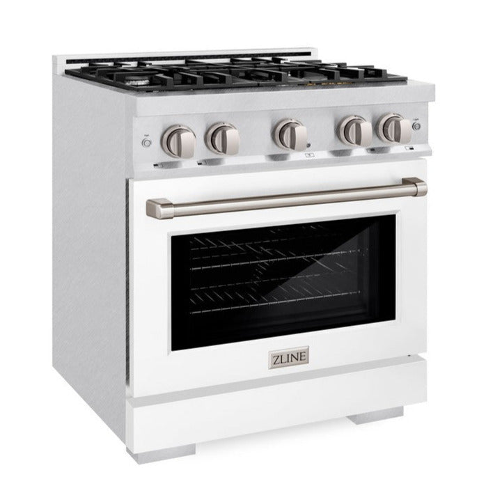 zline-30-in-select-dual-fuel-range-4-2-cu-ft-4-burner-gas-cooktop-with-electric-convection-oven-satin-stainless-steel-with-white-matte-door-model-hdrs-wm-30
