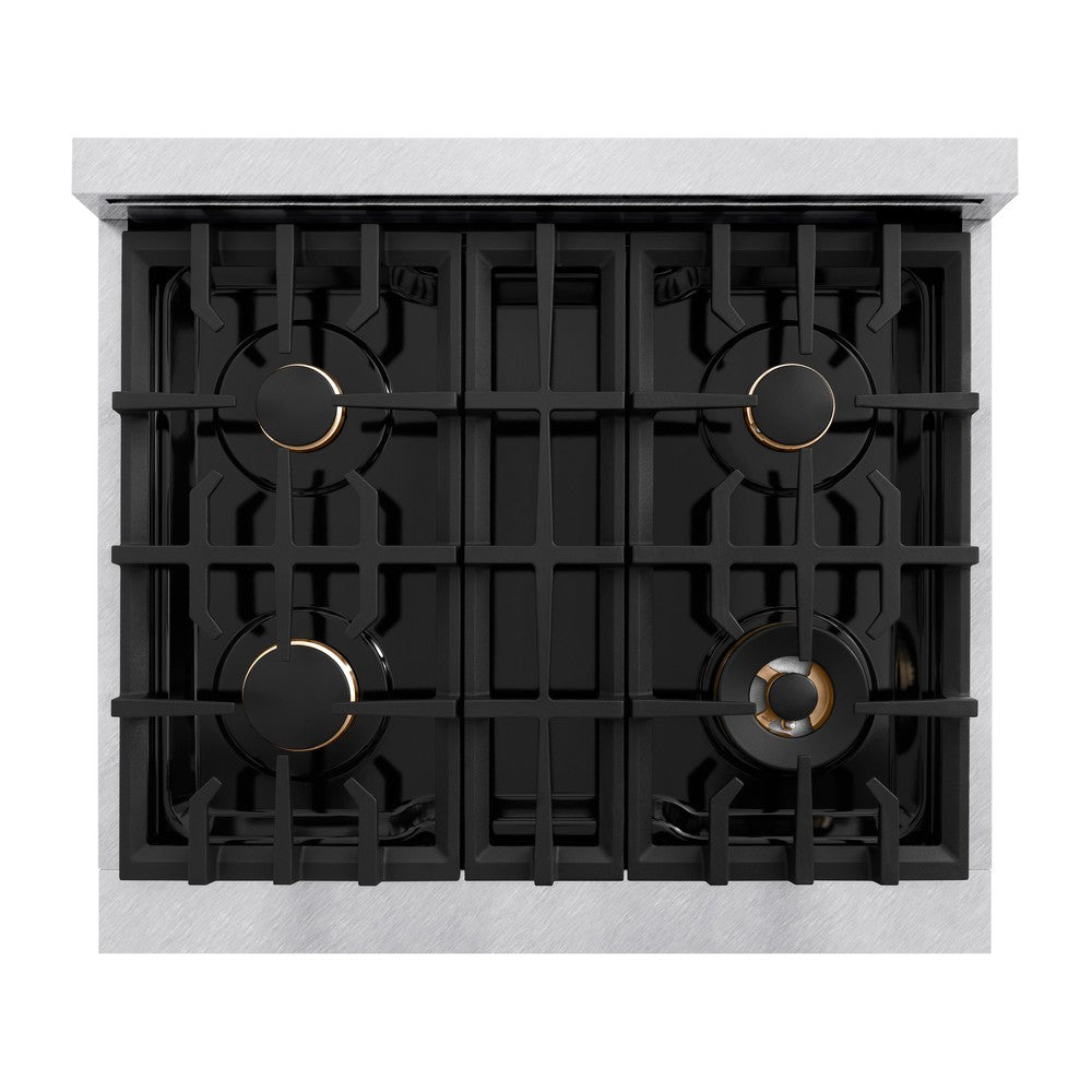 zline-30-in-gas-range-4-2-cu-ft-4-brass-burners-convection-gas-oven-satin-stainless-steel-cgrs-br-30
