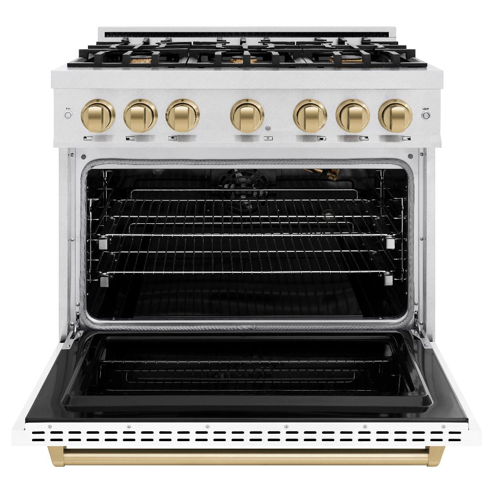 zline-36-in-classic-gas-range-5-2-cu-ft-6-burner-cooktop-convection-gas-oven-satin-stainless-steel-white-matte-door-champagne-bronze-accents-cgrsz-wm-36-cb