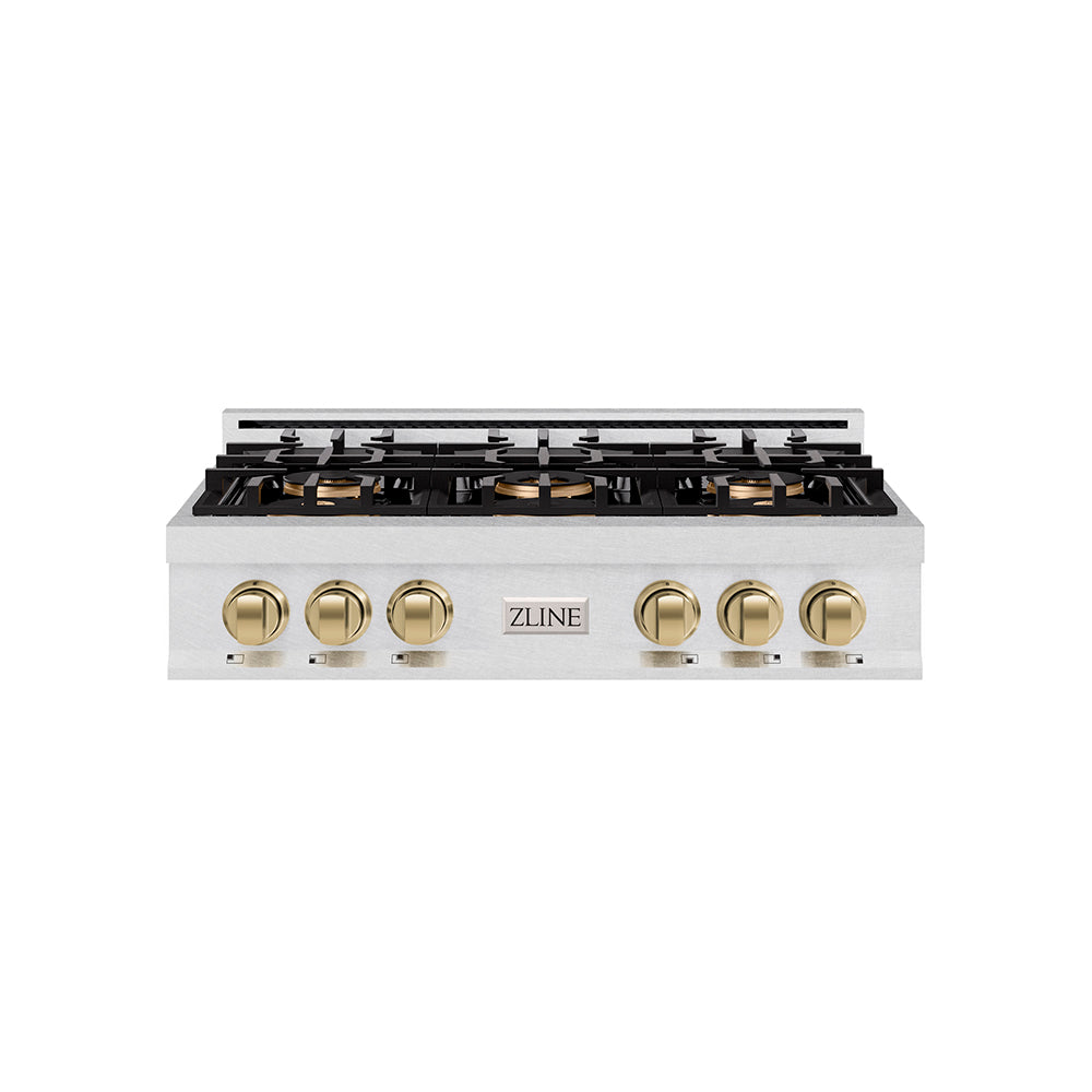 zline-autograph-36-classic-gas-rangetop-with-6-burner-duopro™-cooktop-in-satin-stainless-steel-and-champagne-bronze-accents-pcrtsz-36-cb