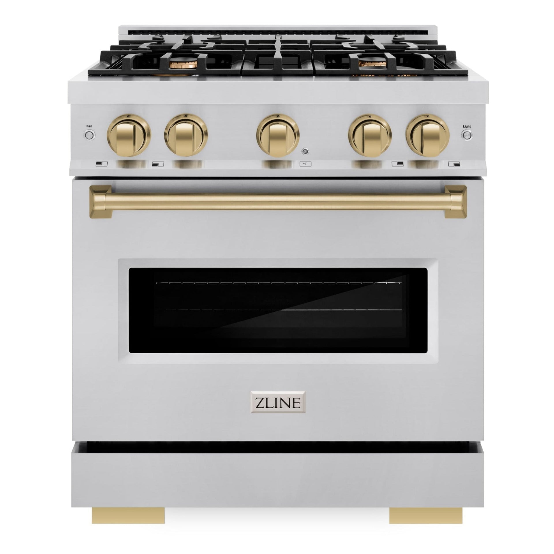 zline-30-in-dual-fuel-range-4-2-cu-ft-4-burner-stainless-steel-with-champagne-bronze-accents-cdrz-30-cb