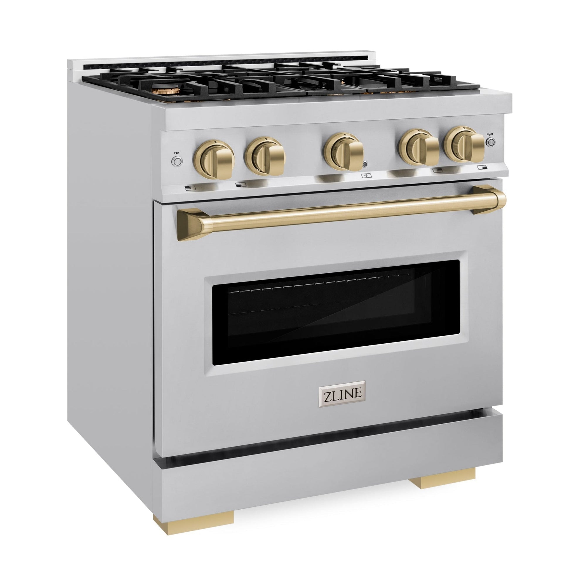 zline-30-in-dual-fuel-range-4-2-cu-ft-4-burner-stainless-steel-with-champagne-bronze-accents-cdrz-30-cb