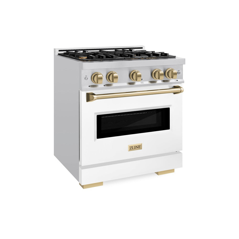 zline-autograph-edition-30-in-4-2-cu-ft-classic-dual-fuel-range-4-burner-gas-cooktop-electric-convection-oven-stainless-steel-with-white-matte-door-champagne-bronze-accents-cdrz-wm-30-cb
