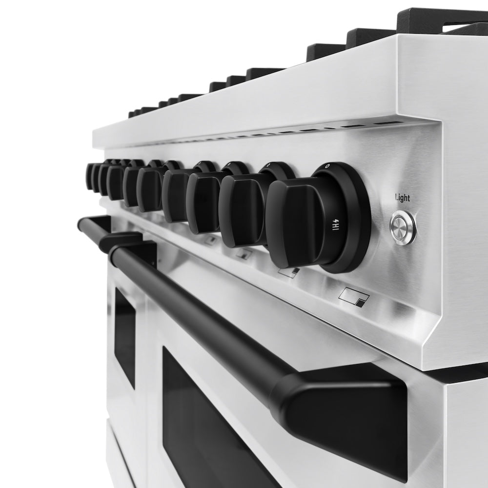 zline-autograph-edition-48-in-classic-double-oven-dual-fuel-range-with-8-gas-burners-6-7-cu-ft-capacity-stainless-steel-with-matte-black-accents-cdrz-48-mb