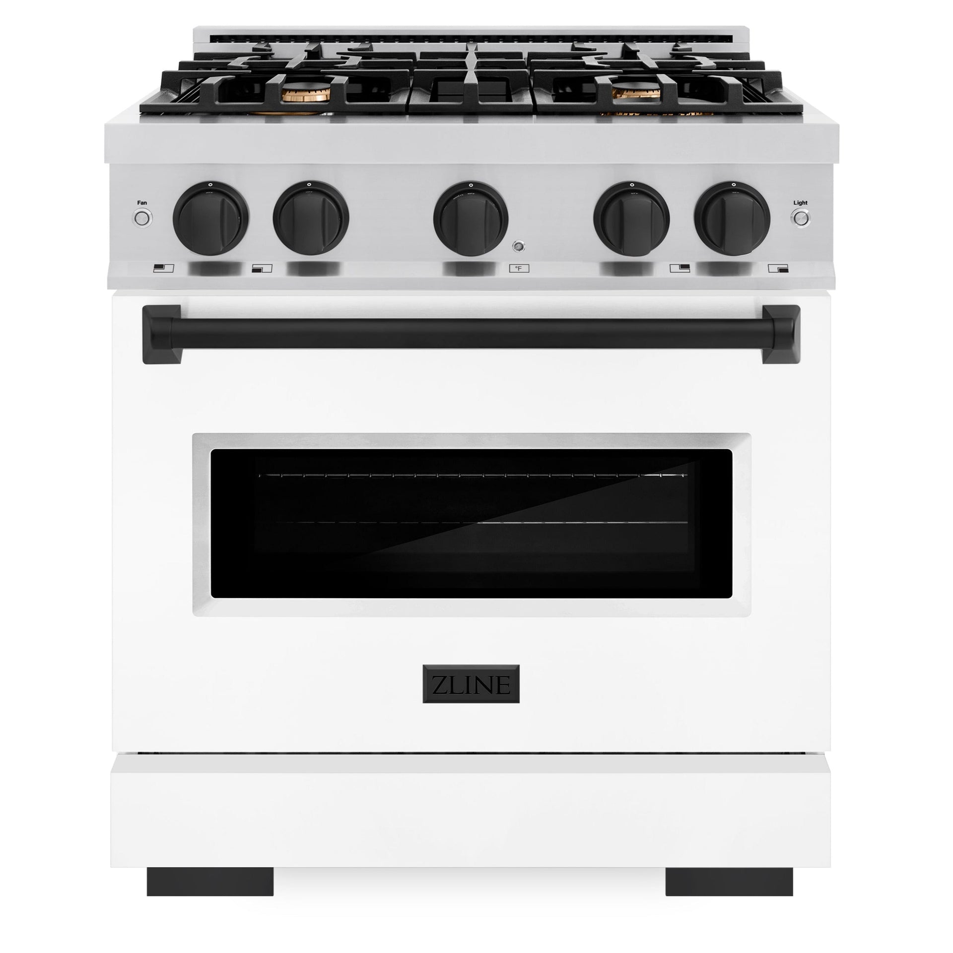zline-autograph-edition-30-in-classic-dual-fuel-range-4-burners-4-2-cu-ft-oven-stainless-steel-with-white-matte-door-and-matte-black-accents-cdrz-wm-30-mb