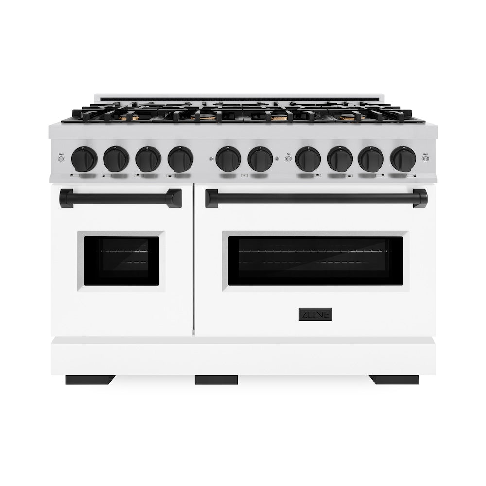 zline-autograph-edition-48-in-classic-dual-fuel-range-double-oven-8-gas-burners-6-7-cu-ft-stainless-steel-with-white-matte-doors-and-matte-black-accents-cdrz-wm-48-mb