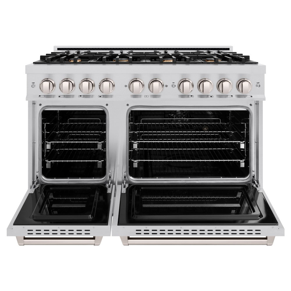 zline-48-in-classic-double-oven-gas-range-with-8-brass-burners-6-7-cu-ft-stainless-steel-model-cgr-br-48
