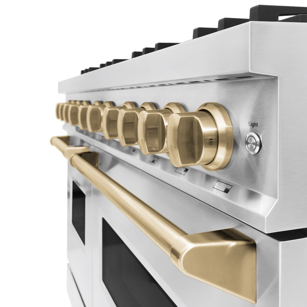 zline-48-in-gas-range-double-oven-6-7-cu-ft-8-burners-stainless-steel-with-champagne-bronze-accents-cgrz-48-cb