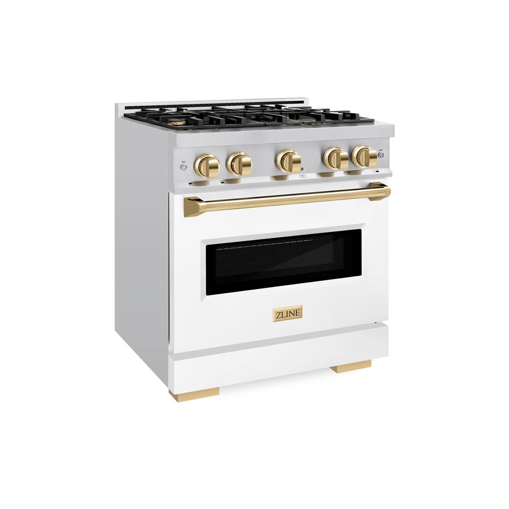 zline-30-in-classic-gas-range-4-2-cu-ft-4-burner-cooktop-convection-gas-oven-stainless-steel-white-matte-door-polished-gold-accents-cgrz-wm-30-g