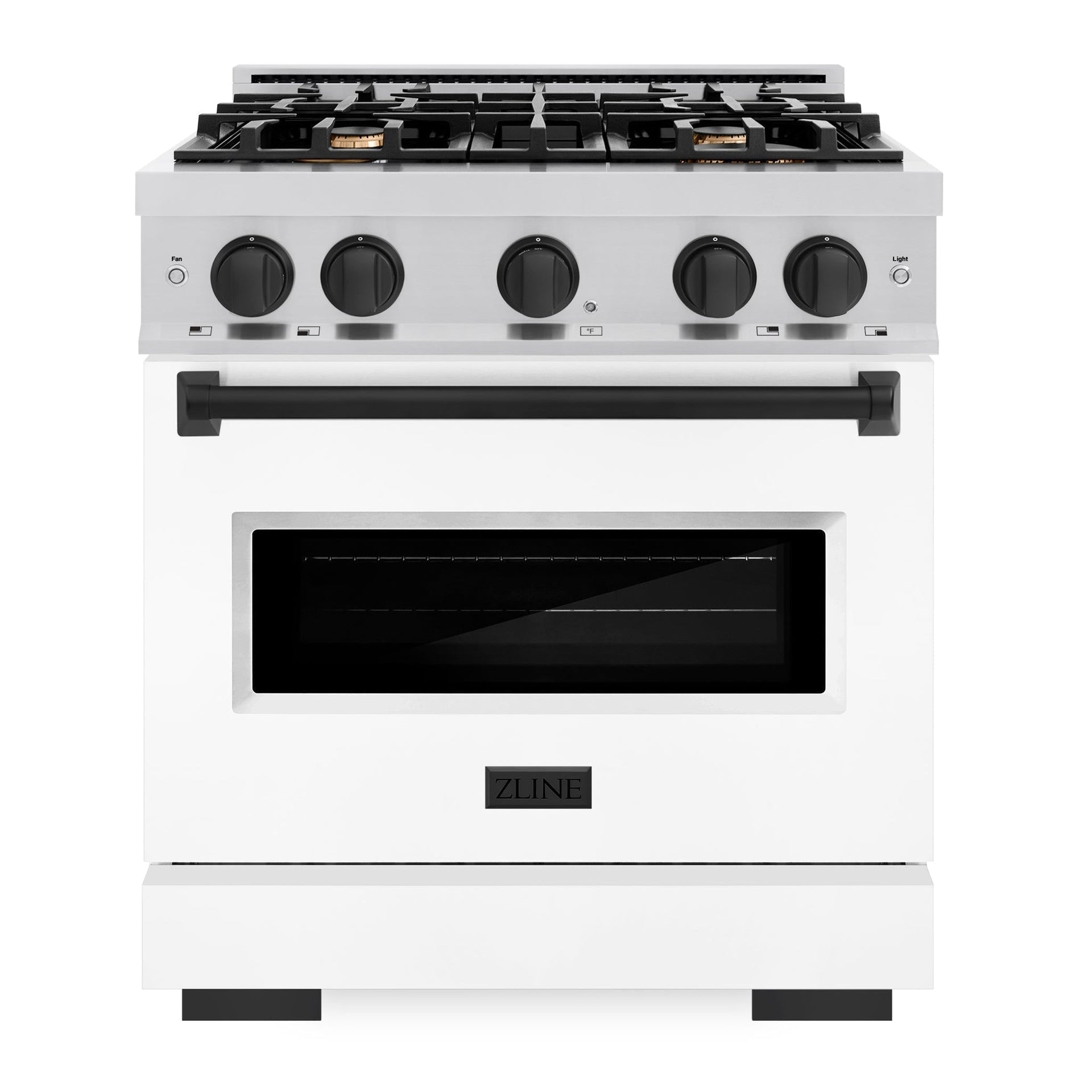 zline-autograph-edition-30-in-4-2-cu-ft-classic-gas-range-with-4-burners-stainless-steel-with-white-matte-door-and-matte-black-accents-cgrz-wm-30-mb